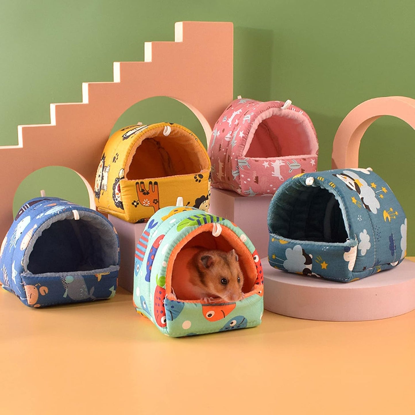 Guinea Pig Bed Cave Cozy Hamster House Hideout Hide House Small Animal Dwarf Rabbits Hedgehog Bearded Dragon Winter Nest Squirrel Hamster Cage Accessories Seaworld L