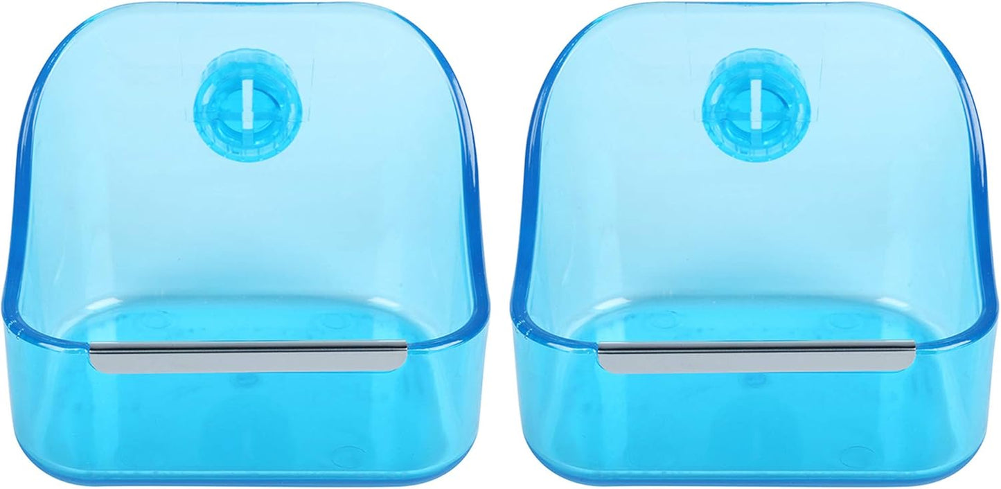 (2 Pack) 5" X 3 3/4" X 4" Food and Water Bowl for Rabbit, Chinchilla, Guinea Pig - the Best Tip-Proof, Clip-On Food Dishes for Rabbits and Small Pets