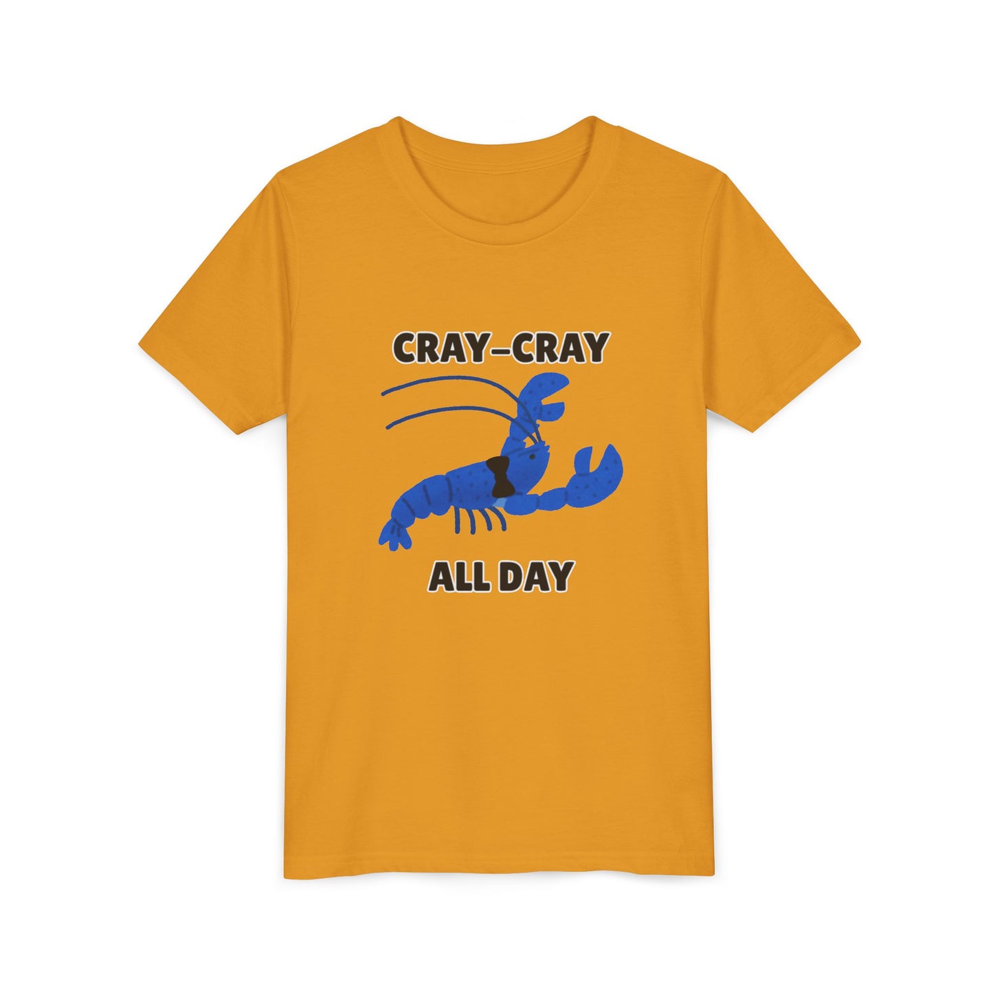 Crayfish Cray-Cray All Day Electric Mini Lobster Youth Tee, Fun Kids Shirt, Summer Outfit