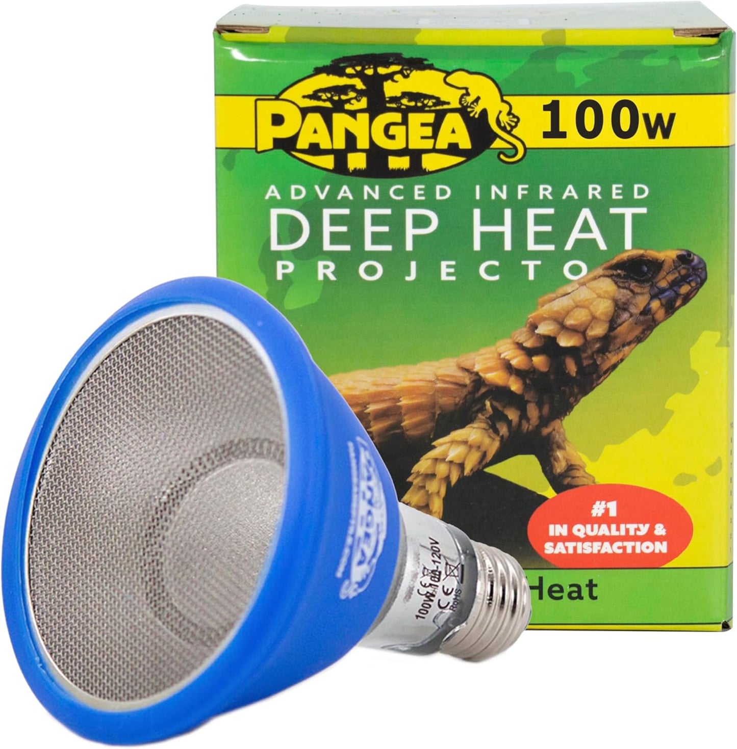 100W Deep Heat Projector for Reptiles with Carbon Fiber Filament, Core Warming Infrared a and B Bulb for Basking Lizards, Designed for Ceramic Sockets (100 Watt)