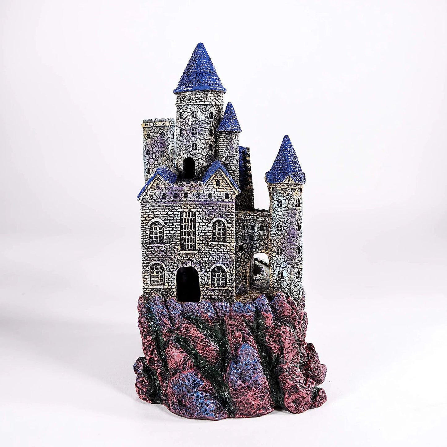 Penn Plax Age-Of-Magic Magical Resin Castle - Large Aquarium Decoration - Blue