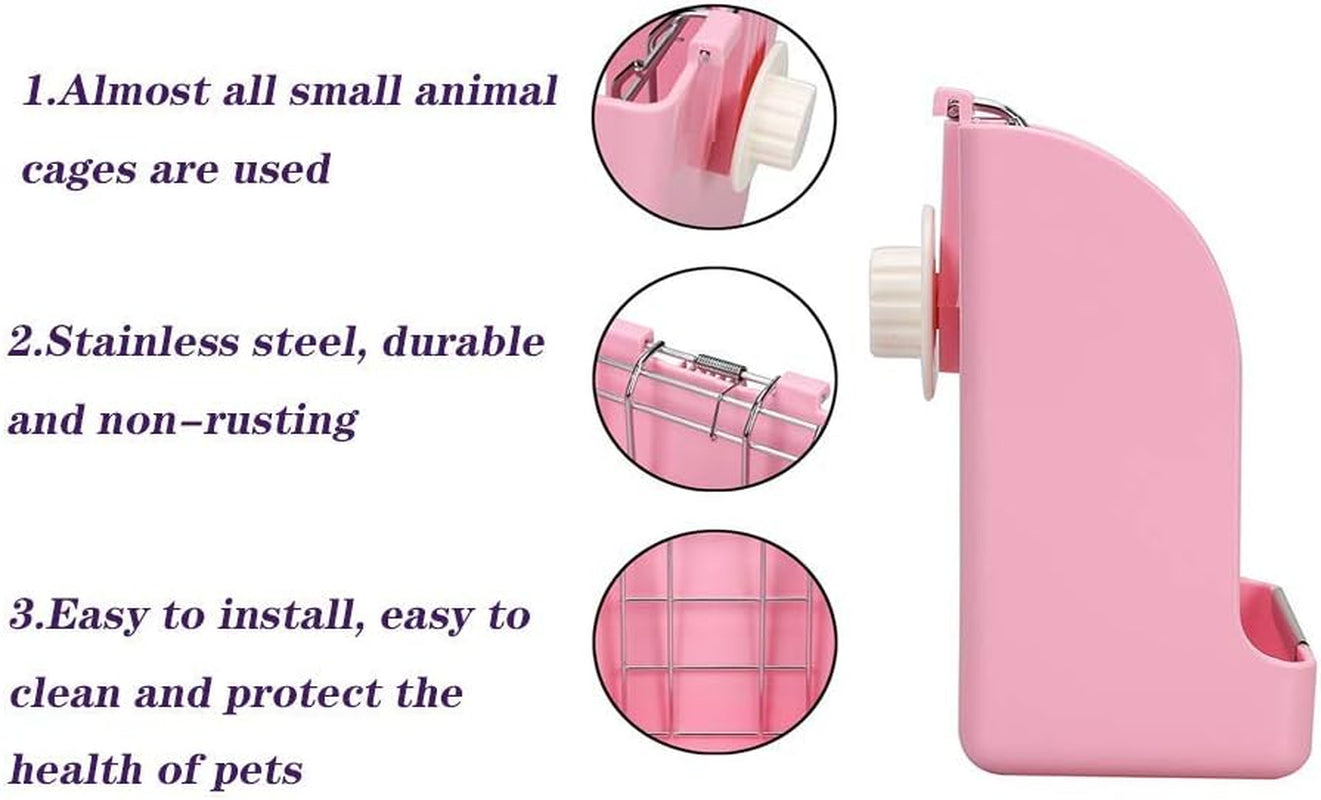 Rabbit Feeder Bunny Guinea Pig Hay Feeder Bag, Bunny Hay Feeder for Rabbits, Hay Feeder Hay Rack, Hay Feeder Less Wasted Hay Rack Manger for Rabbit Guinea Pig Chinchilla - Pink