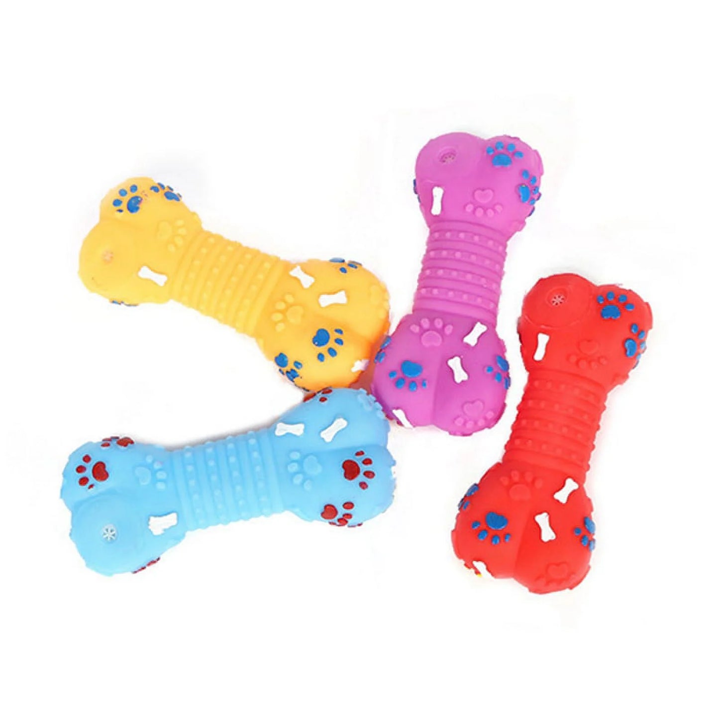 Dog Squeaky Toy Plastic Training Funny Bone Shape Dog Toy Dog Play Toy for Puppy, Random Color