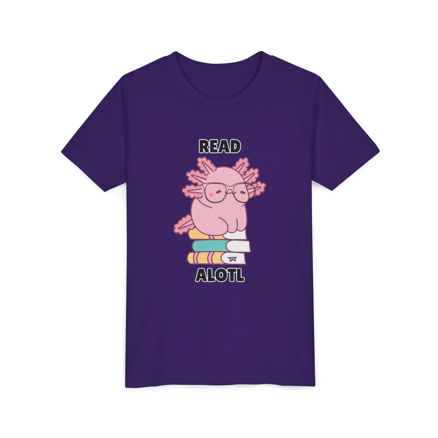 Youth Short Sleeve Tee Read Alotls Design - Fun Kids' Tee, Perfect for Book Lovers, Reading Theme, School Wear