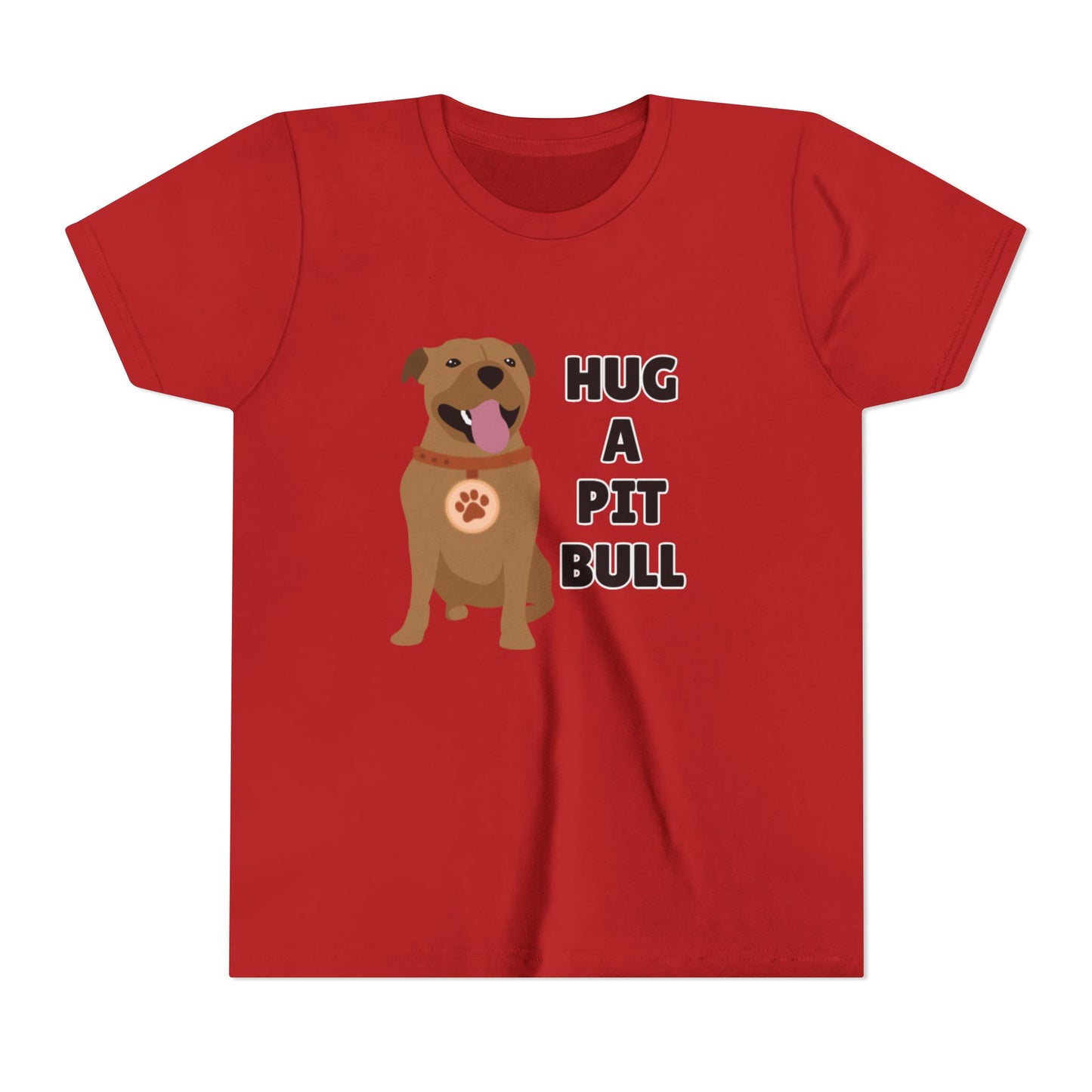 Hug a Pit Bull Youth Tee, Dog Lover Shirt, Kids Animal T-Shirt, Pet Adoption Awareness, Cute Gift, Animal Rescue Apparel