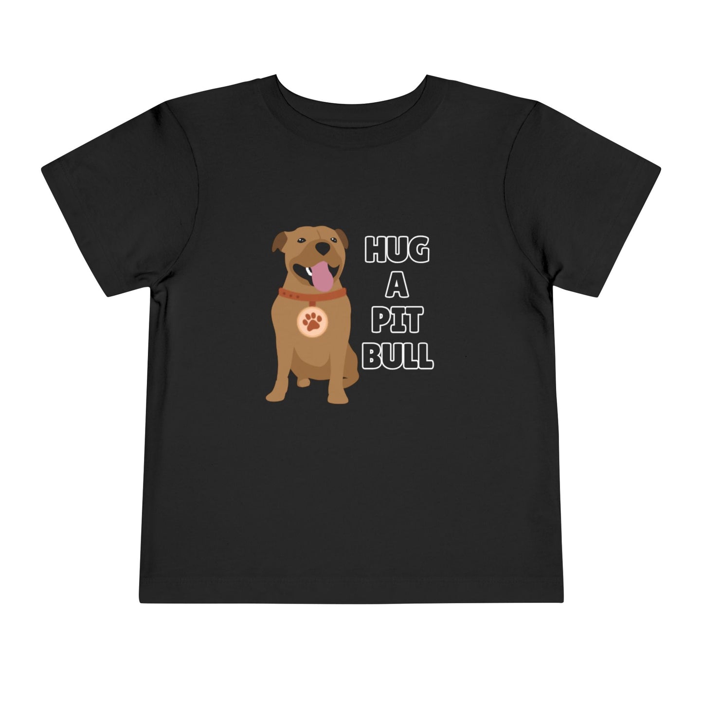Toddler Sizes: Hug a Pitbull, Animal Rescue, Animal Adoption, Pit Bull Love Tee - Cute Short Sleeve Shirt for Kids, Animal Lovers Gift, Dog Lover Apparel, Playful Toddler Outfit, Funny Pet Tee