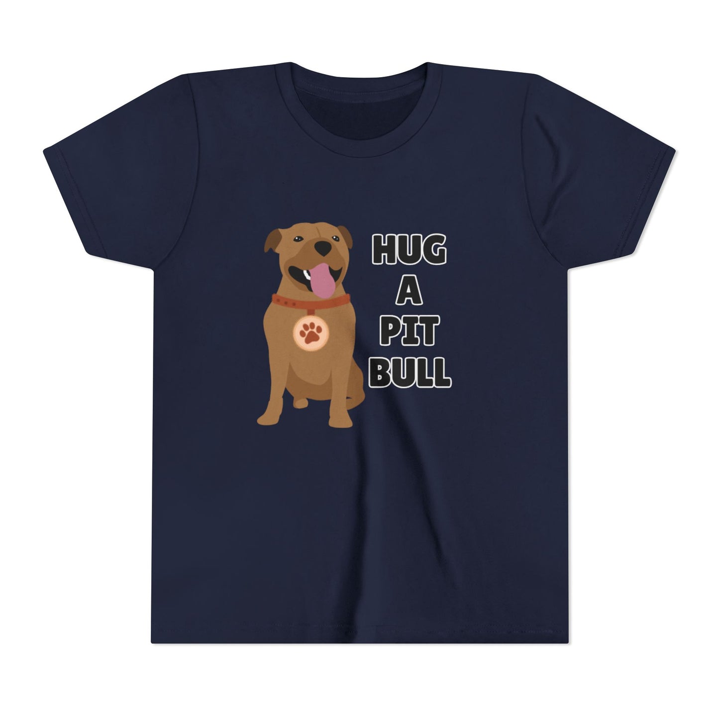 Hug a Pit Bull Youth Tee, Dog Lover Shirt, Kids Animal T-Shirt, Pet Adoption Awareness, Cute Gift, Animal Rescue Apparel