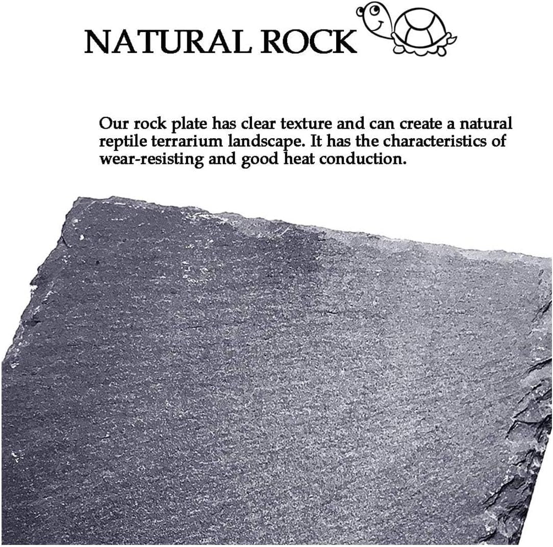 2 Pcs Reptile Basking Platform Tortoise Rock Plate Turtle Bathing Area Feeding Food Dish Resting Terrace(7.9X11.8Inch)