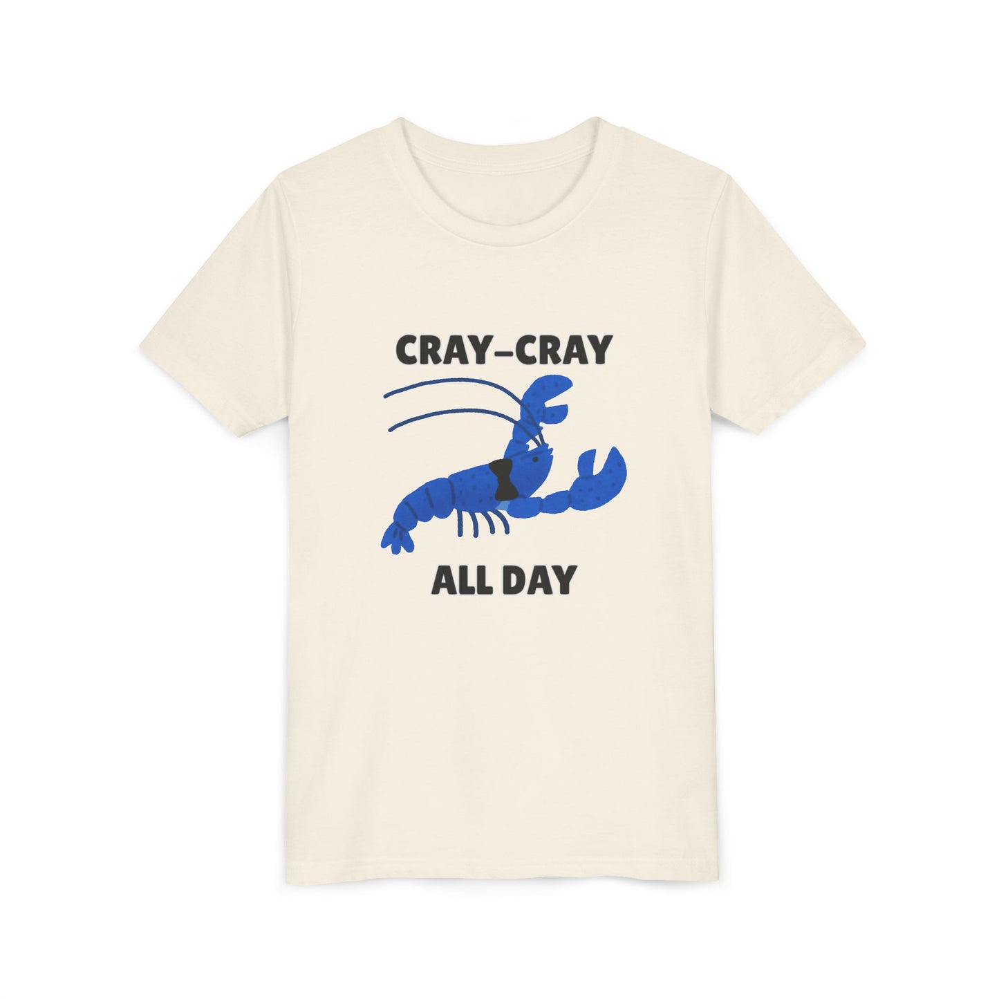 Crayfish Cray-Cray All Day Electric Mini Lobster Youth Tee, Fun Kids Shirt, Summer Outfit