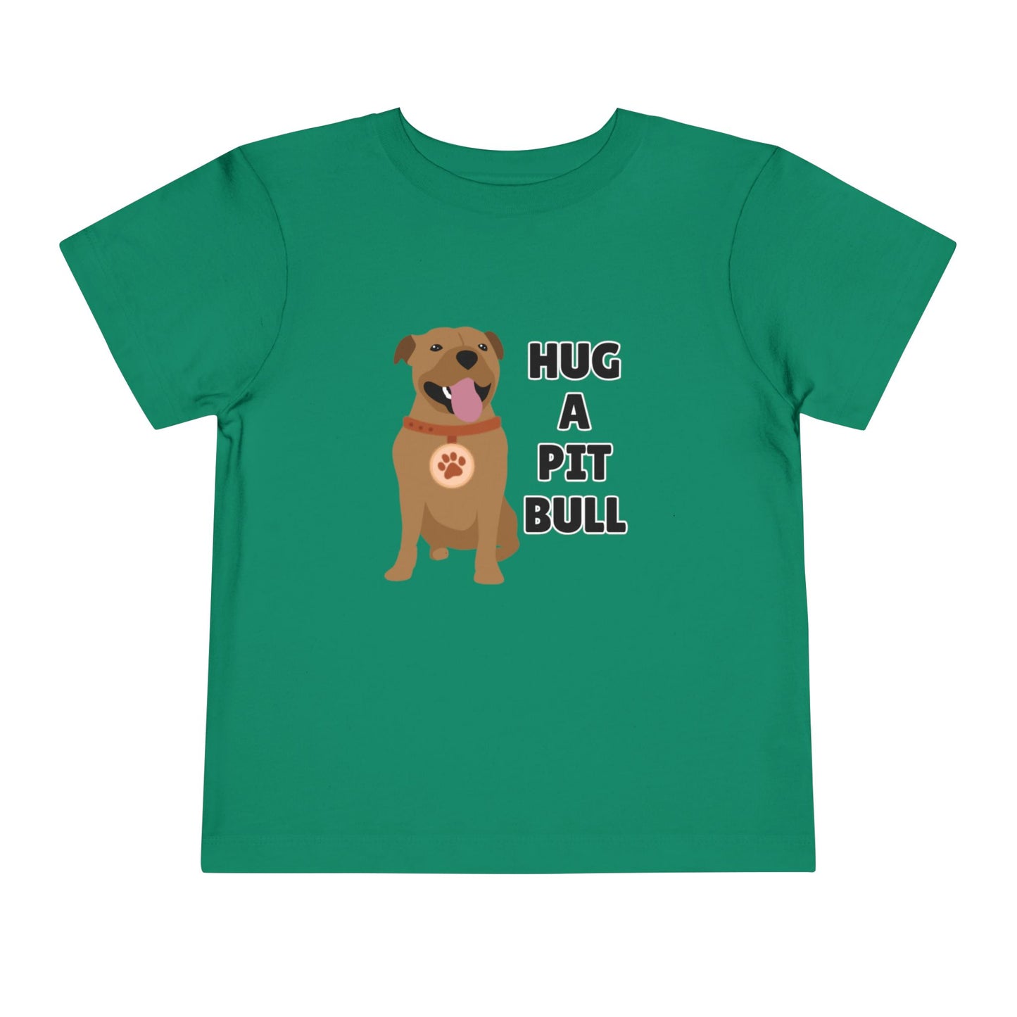 Toddler Sizes: Hug a Pitbull, Animal Rescue, Animal Adoption, Pit Bull Love Tee - Cute Short Sleeve Shirt for Kids, Animal Lovers Gift, Dog Lover Apparel, Playful Toddler Outfit, Funny Pet Tee