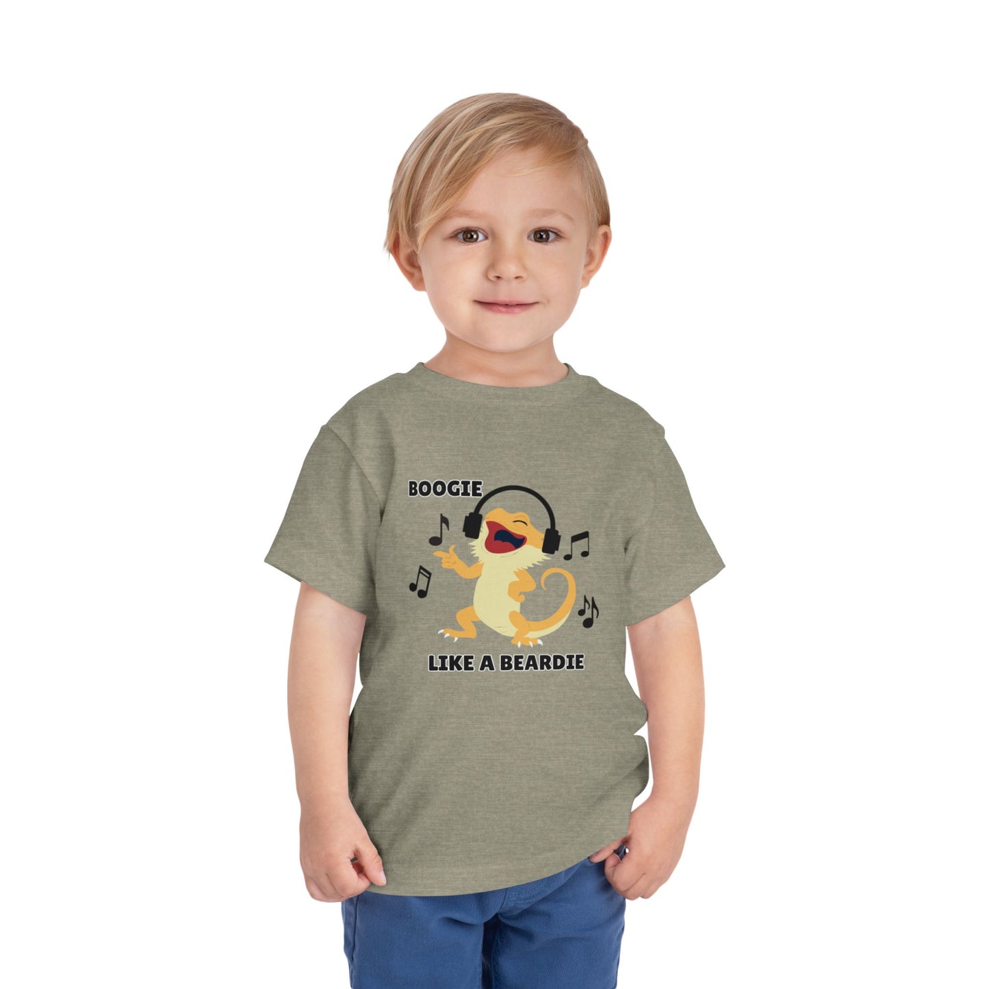 Toddler Sizes: Boogie like a Beardie Bearded Dragon Music Tee - Boogie Like A Beardie, Fun Kids T-Shirt, Playful Party Wear, Gift for Little Ones, Cute Summer Outfit