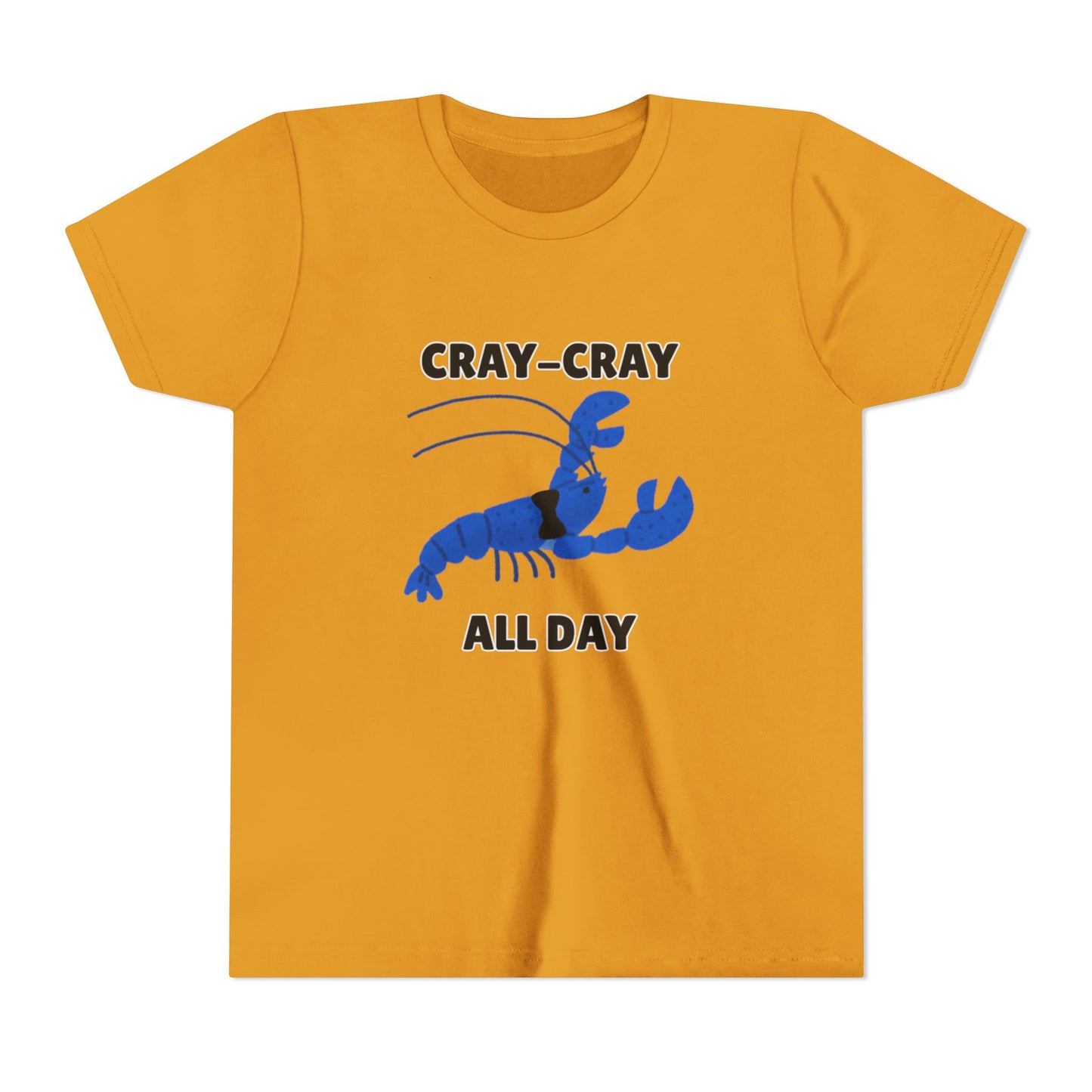 Crayfish Cray-Cray All Day Electric Mini Lobster Youth Tee, Fun Kids Shirt, Summer Outfit