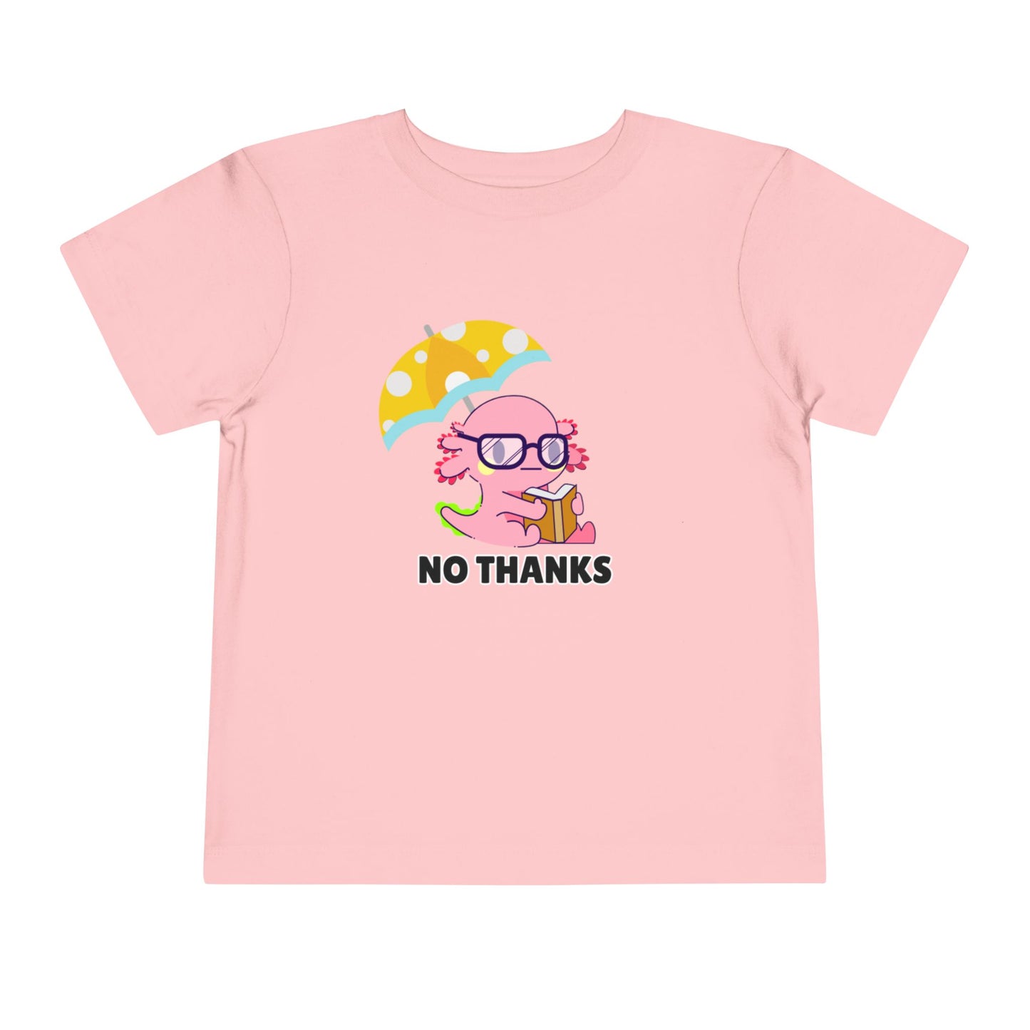 Toddler Sizes: Axolotl "No Thanks" Umbrella T-Shirt, Playful Toddler Tee - 'No Thanks' | Cute Kids Shirt, Funny Toddler Gift, Summer T-Shirt, Casual Wear, Kid's Clothing