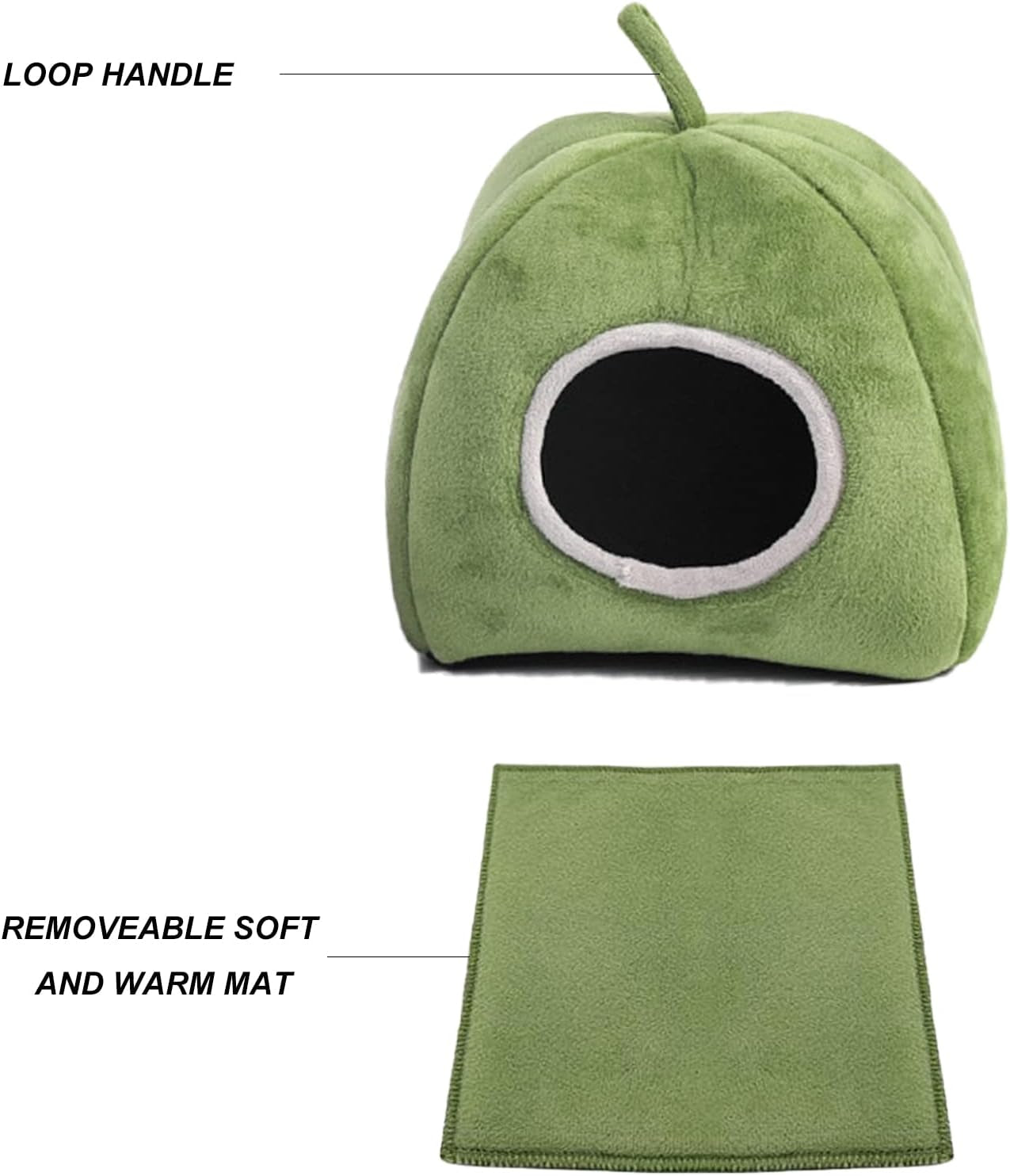 Guinea Pig Beds and Hideouts,2 in 1 Functional Small Animals Bed Cage Accessories for Guinea Pig, Chinchilla, Hamsters, Hedgehog, Ferrets, Bunny, Sugar Glider (Green)