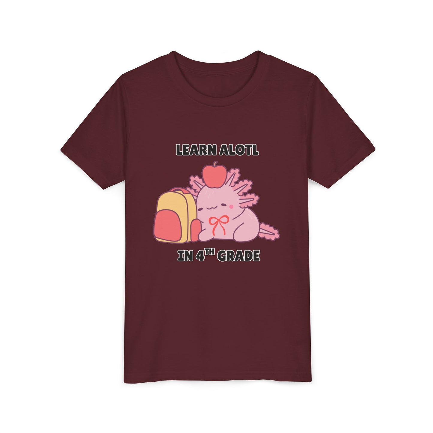 Learn Alotl in -- Grade (Customizable) Axolotl Back to School Youth Short Sleeve Tee