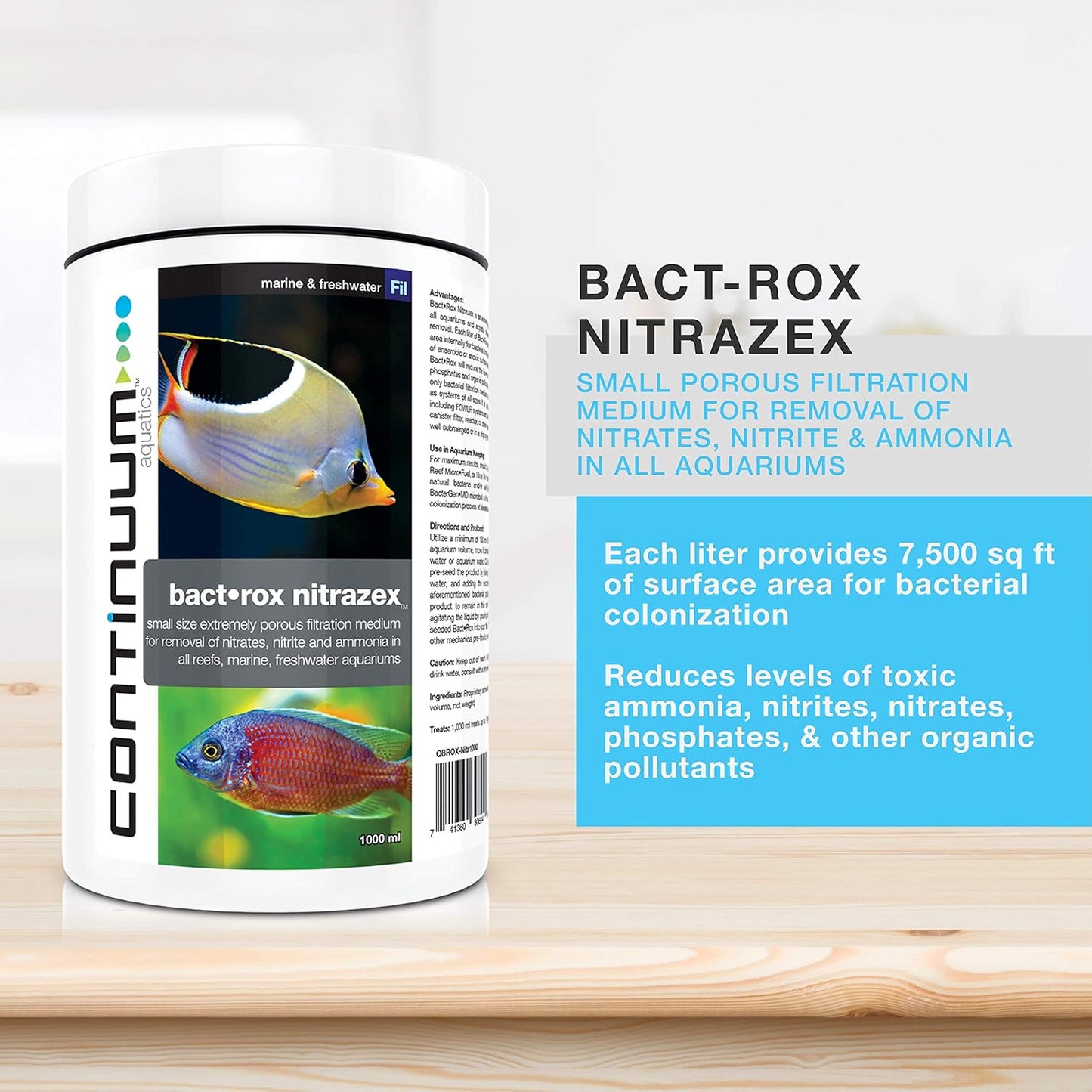 Bact Rox Nitrazex – Small Porous Filtration Media to Remove Nitrates, Nitrite, and Ammonia in Reefs, Marine Saltwater and Freshwater Aquariums, 250-Ml