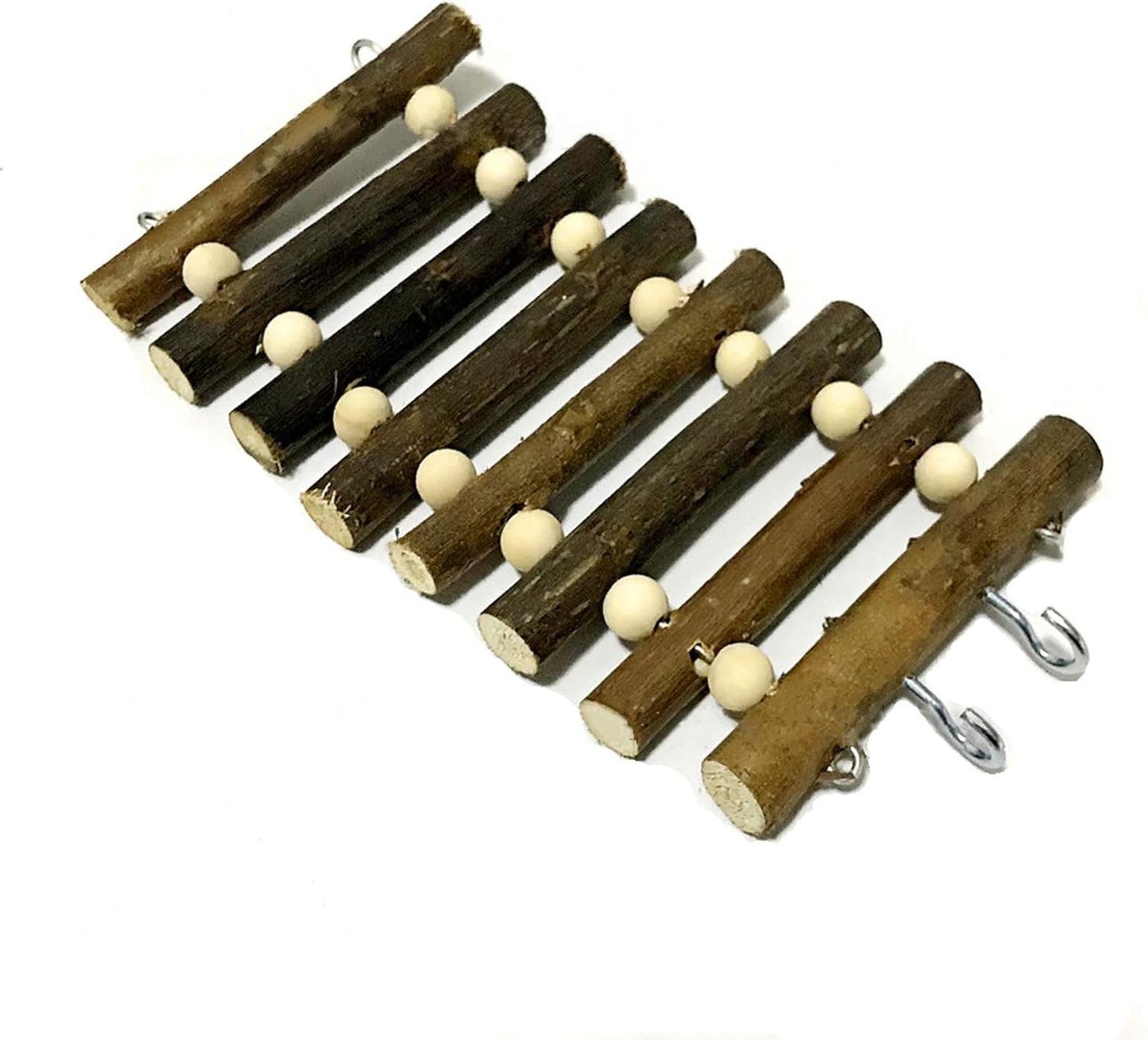 Hamster Chew Toys, 8 Pack Squirrels Toy Wooden Guinea Pig Gerbils Chinchillas Hammock Toys Accessories Ladder Natural Hideout Dumbbells Exercise Roller Teeth Care Molar Toy for Small Animals