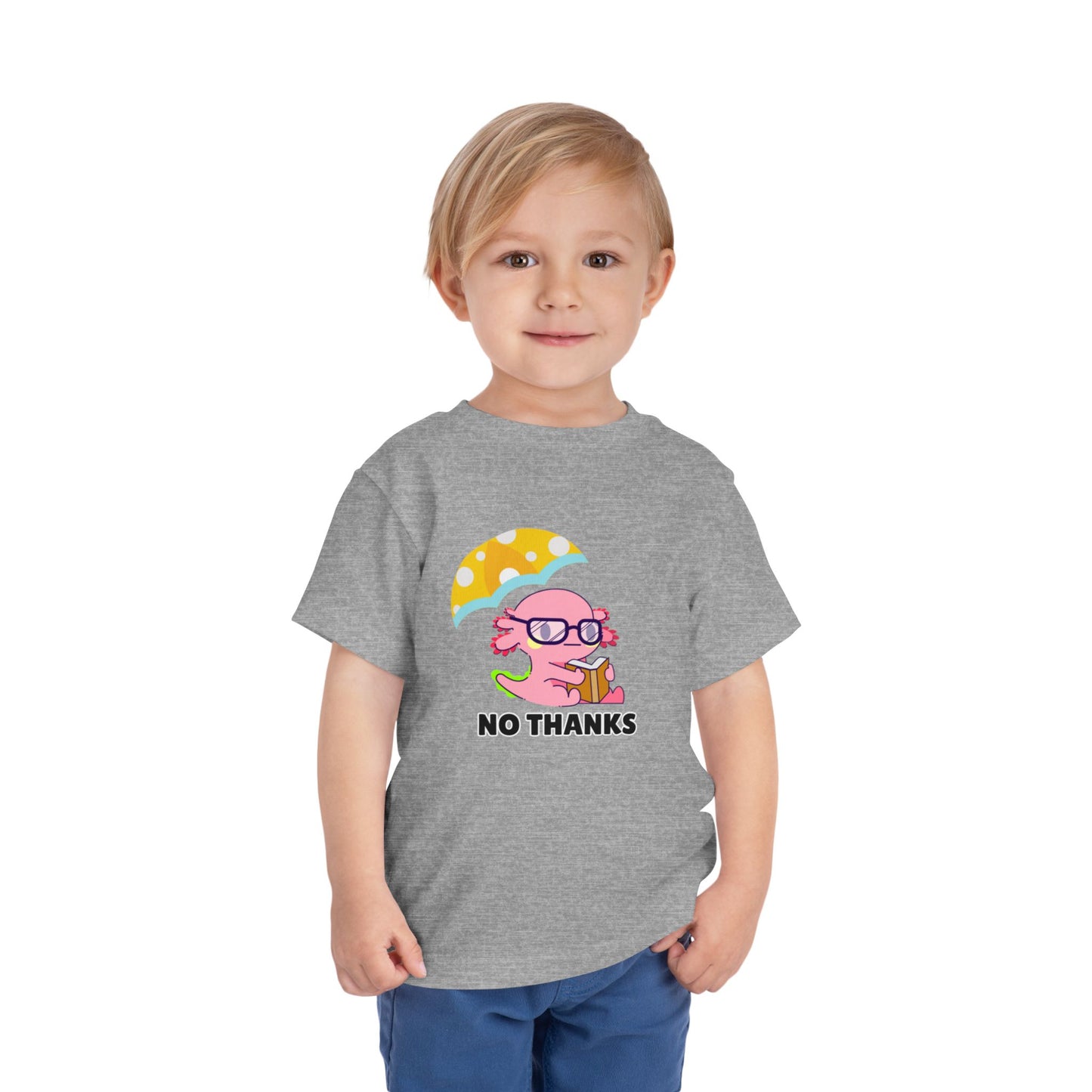Toddler Sizes: Axolotl "No Thanks" Umbrella T-Shirt, Playful Toddler Tee - 'No Thanks' | Cute Kids Shirt, Funny Toddler Gift, Summer T-Shirt, Casual Wear, Kid's Clothing