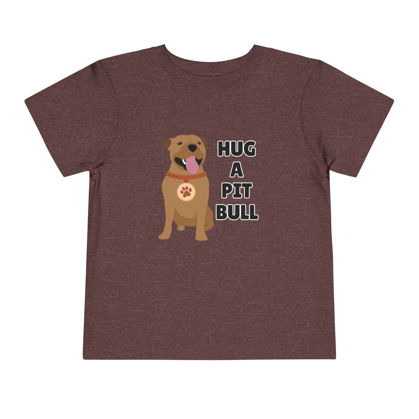 Toddler Sizes: Hug a Pitbull, Animal Rescue, Animal Adoption, Pit Bull Love Tee - Cute Short Sleeve Shirt for Kids, Animal Lovers Gift, Dog Lover Apparel, Playful Toddler Outfit, Funny Pet Tee