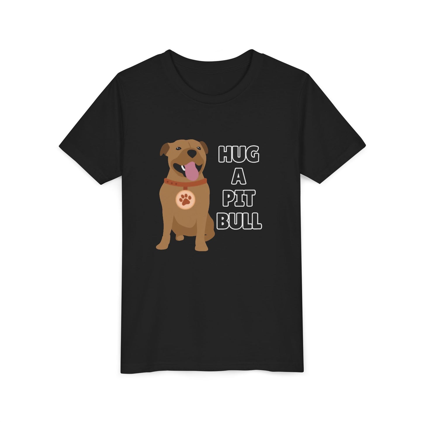 Hug a Pit Bull Youth Tee, Dog Lover Shirt, Kids Animal T-Shirt, Pet Adoption Awareness, Cute Gift, Animal Rescue Apparel