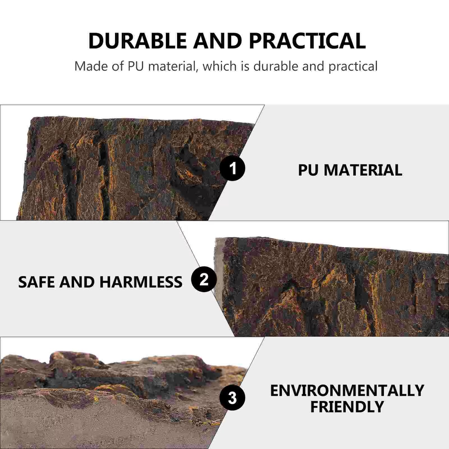 Pu Material Reptile Tank Decoration Board Turtle Background Panel Decorative Reptile Habitat Decor Terrarium Decor Pet Habitat