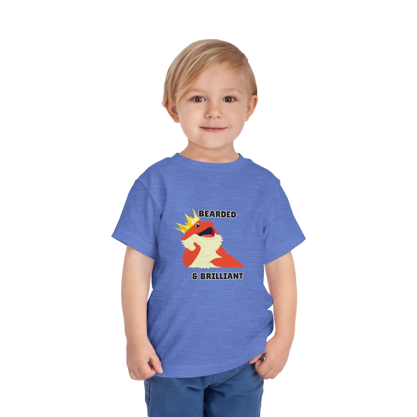 Toddler Sizes: Bearded & Brilliant Bearded Dragon Crown Toddler Tee - Fun Kids Reptile T-Shirt, Playdate Outfit, Unique Toddler Fashion, Cute Child's Clothing