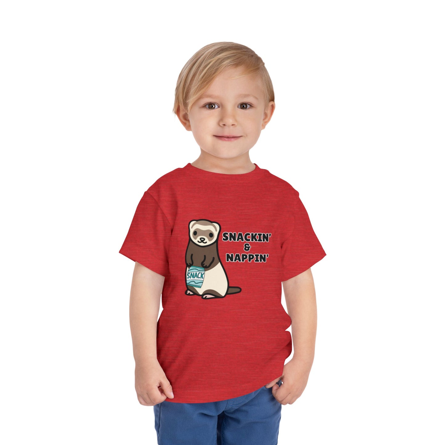 Toddler Sizes: Snackin' and Nappin' Ferret T-Shirt, Adorable Toddler Tee - Snackin' & Nappin', Ferrets, Snacks, Cute Kids Shirt, Birthday Gift, Nursery Wear, Fun Toddler Apparel
