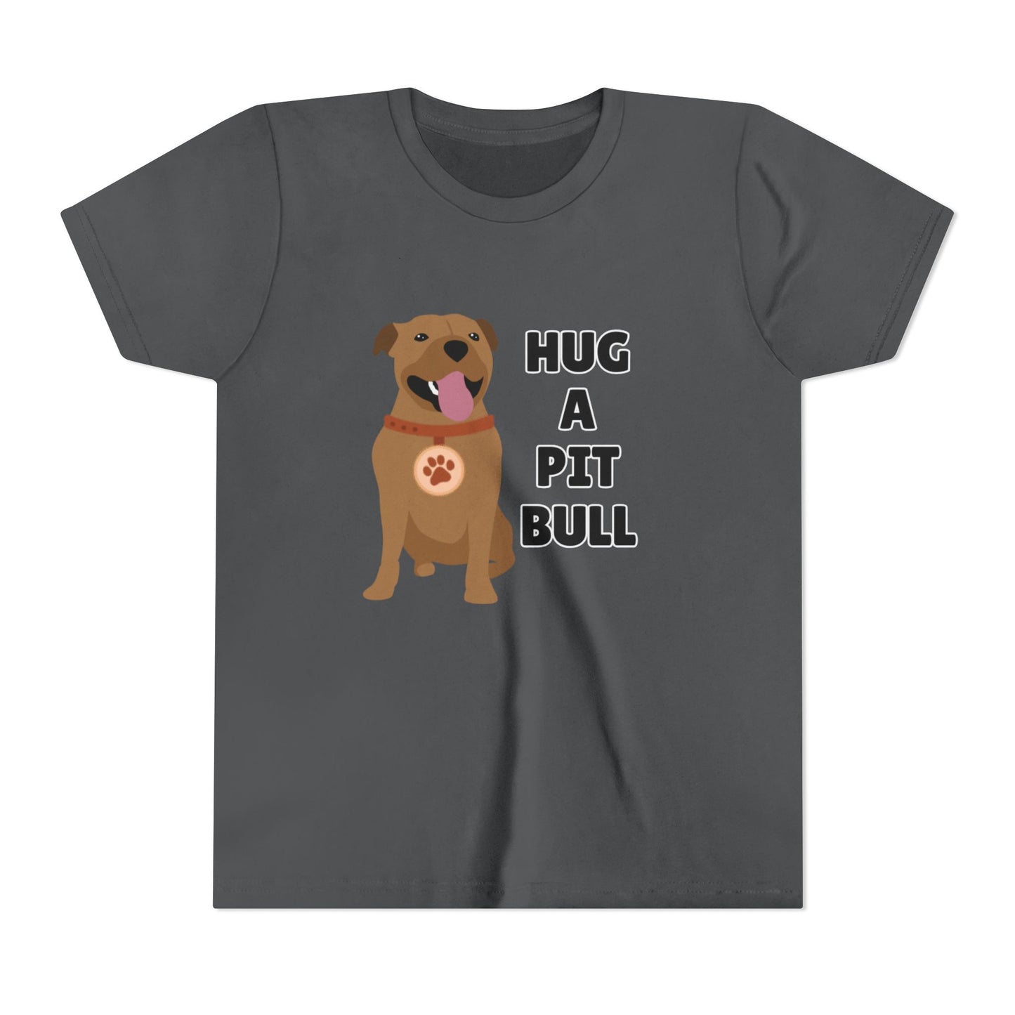 Hug a Pit Bull Youth Tee, Dog Lover Shirt, Kids Animal T-Shirt, Pet Adoption Awareness, Cute Gift, Animal Rescue Apparel