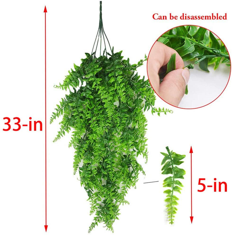 Reptile Plants Hanging Fake Vines Boston Climbing Terrarium Plant with Suction Cup for Bearded Dragons Lizards Geckos Snake Pets Hermit Crab and Tank Habitat Decorations (2 Pack)