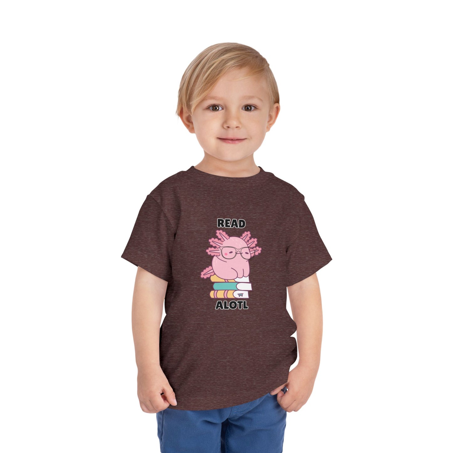 Toddler Sizes: Read Alotl Axolotl Cute Toddler Tee - "Read Alotl" Design, Kids' Short Sleeve T-Shirt, Gift for Book Lovers, Fun Reading Apparel, Toddler Gift Idea