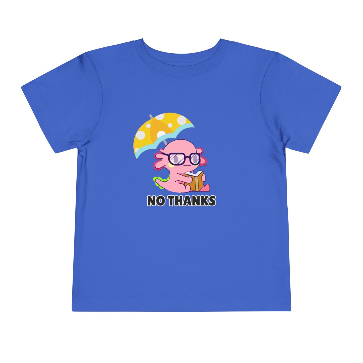 Toddler Sizes: Axolotl "No Thanks" Umbrella T-Shirt, Playful Toddler Tee - 'No Thanks' | Cute Kids Shirt, Funny Toddler Gift, Summer T-Shirt, Casual Wear, Kid's Clothing