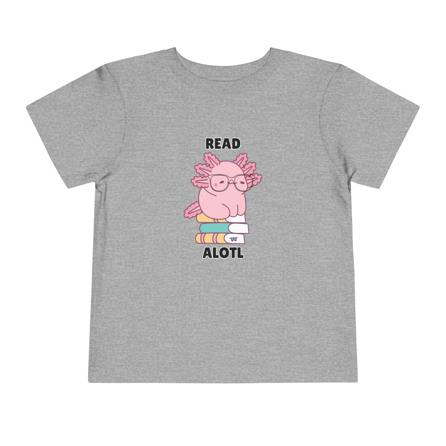 Toddler Sizes: Read Alotl Axolotl Cute Toddler Tee - "Read Alotl" Design, Kids' Short Sleeve T-Shirt, Gift for Book Lovers, Fun Reading Apparel, Toddler Gift Idea