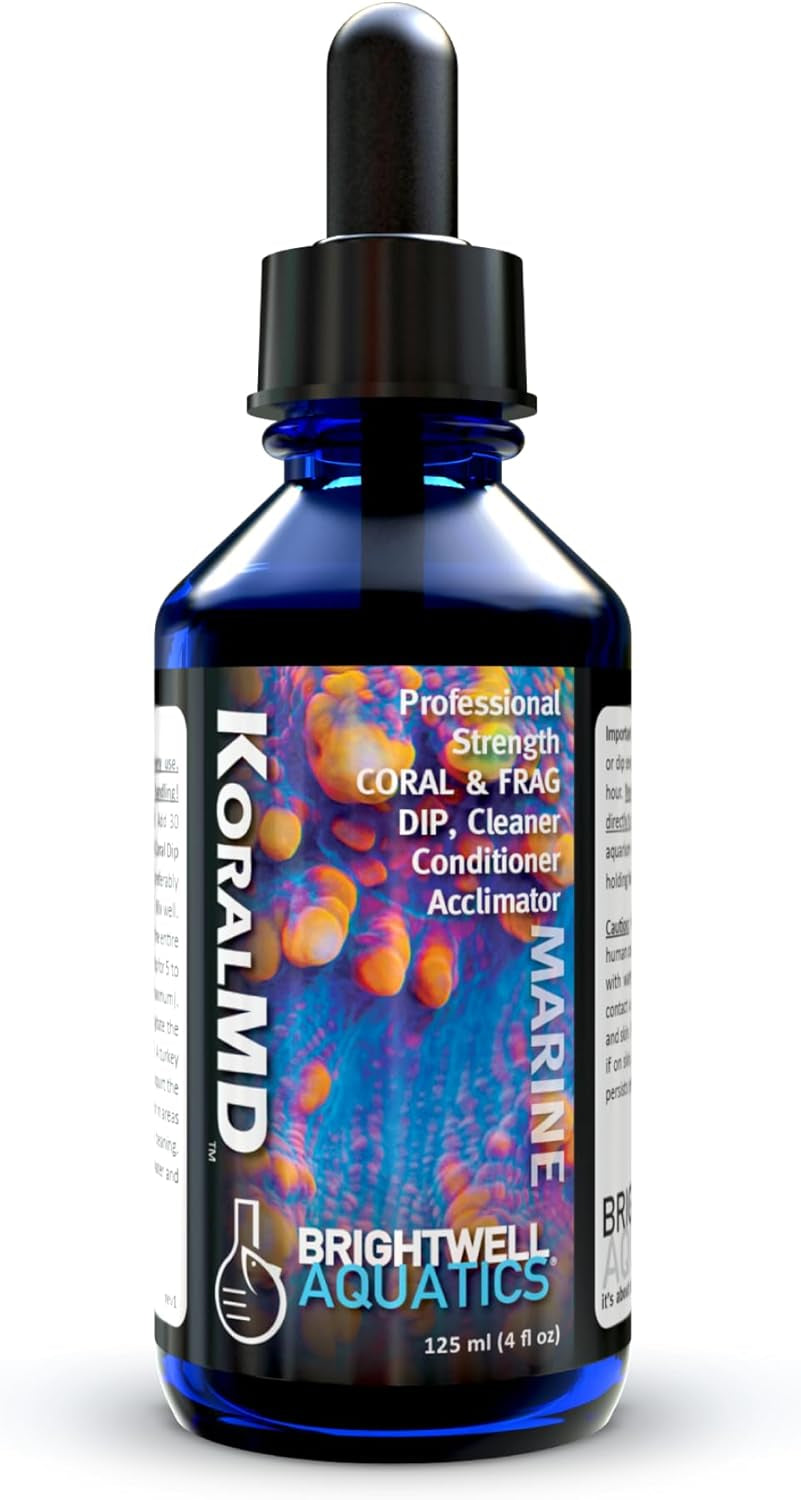 Koral MD Pro - Professional Strength Coral & Frag Dip & Cleaner, Conditioner & Acclimator for Coral Aquarium Tanks - Aquarium Water Treatments & Reef Supplies, 1.01 Fl Oz