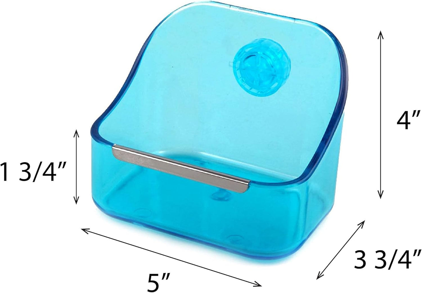 (2 Pack) 5" X 3 3/4" X 4" Food and Water Bowl for Rabbit, Chinchilla, Guinea Pig - the Best Tip-Proof, Clip-On Food Dishes for Rabbits and Small Pets