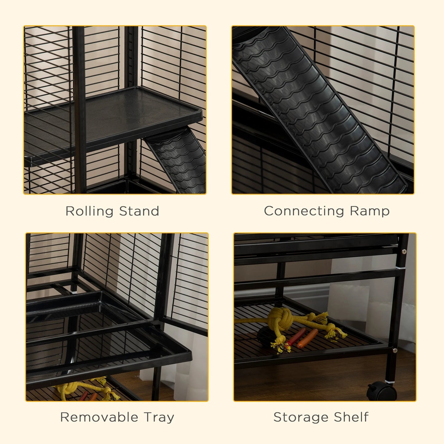2-Tier Small Animal Cage, Ferret Cage Large Chinchilla Cage