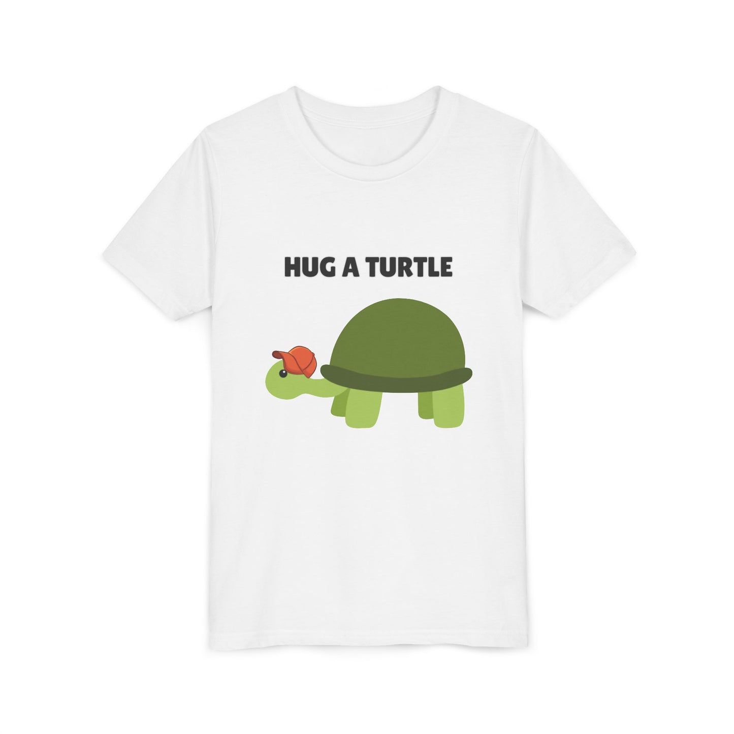 Hug a Turtle Youth Tee - Fun Nature Shirt, Children's Gift, Green Turtle Art, Ocean Conservation, Cute Animal Shirt