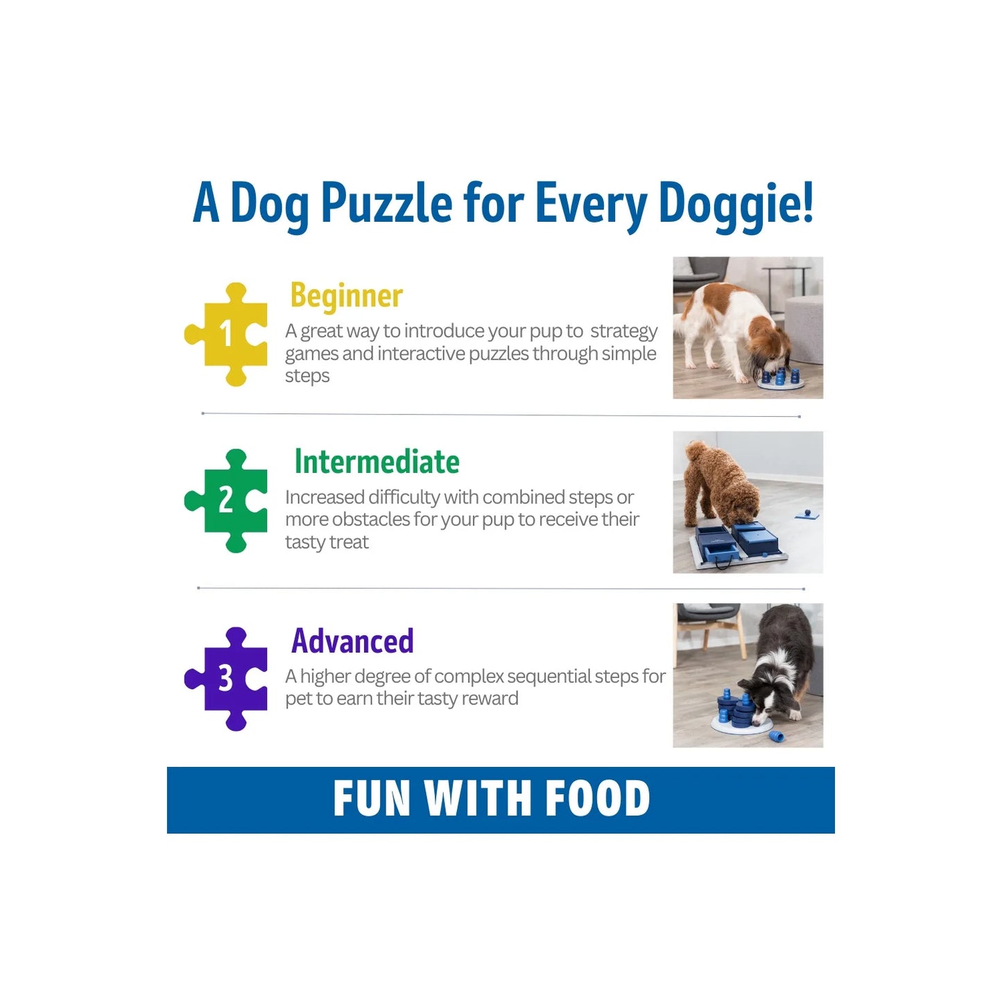 Dog Activity Mini Mover Strategy Game, Level 2 Dog Puzzle Toy, Treat Dispenser