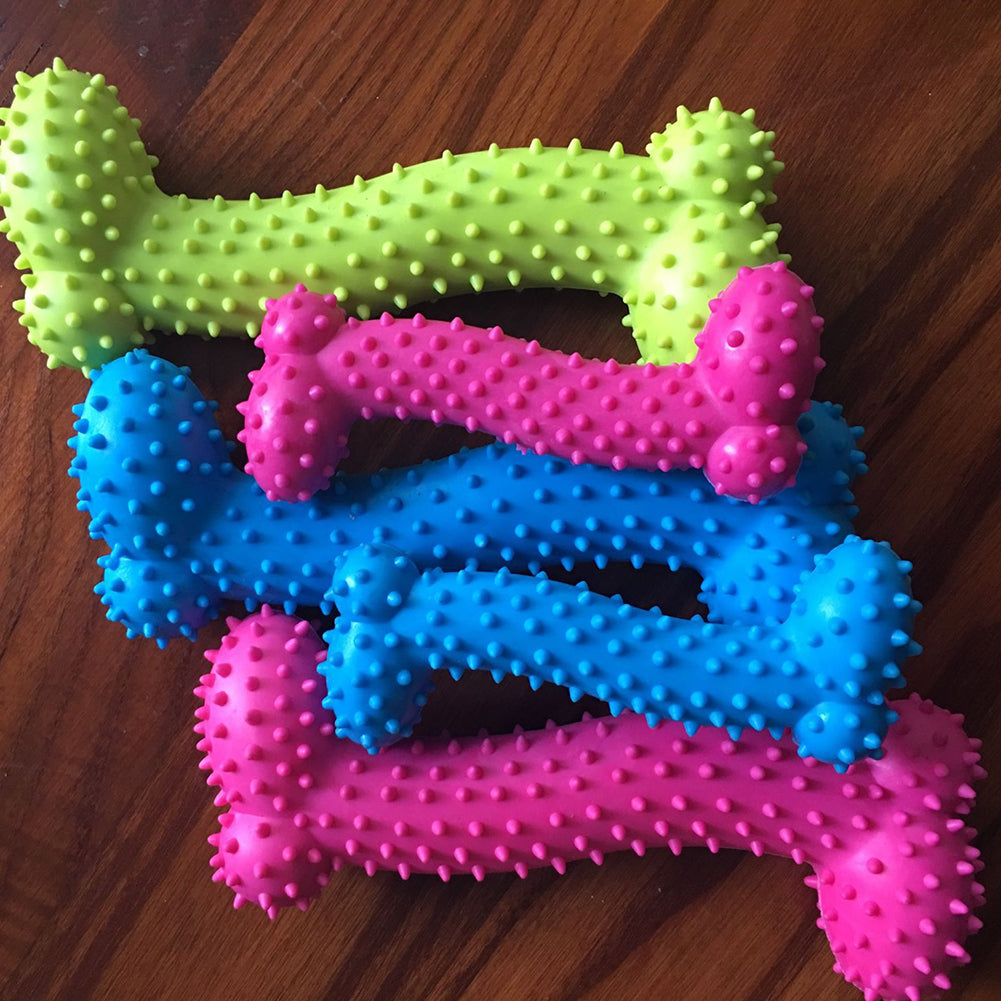 Dog Toys, Durable TPR Dog Chew Toys for Aggressive Flavored Tough Natural Rubber & Teeth Cleaning Chewing Bones for Large Dogs, Random Color