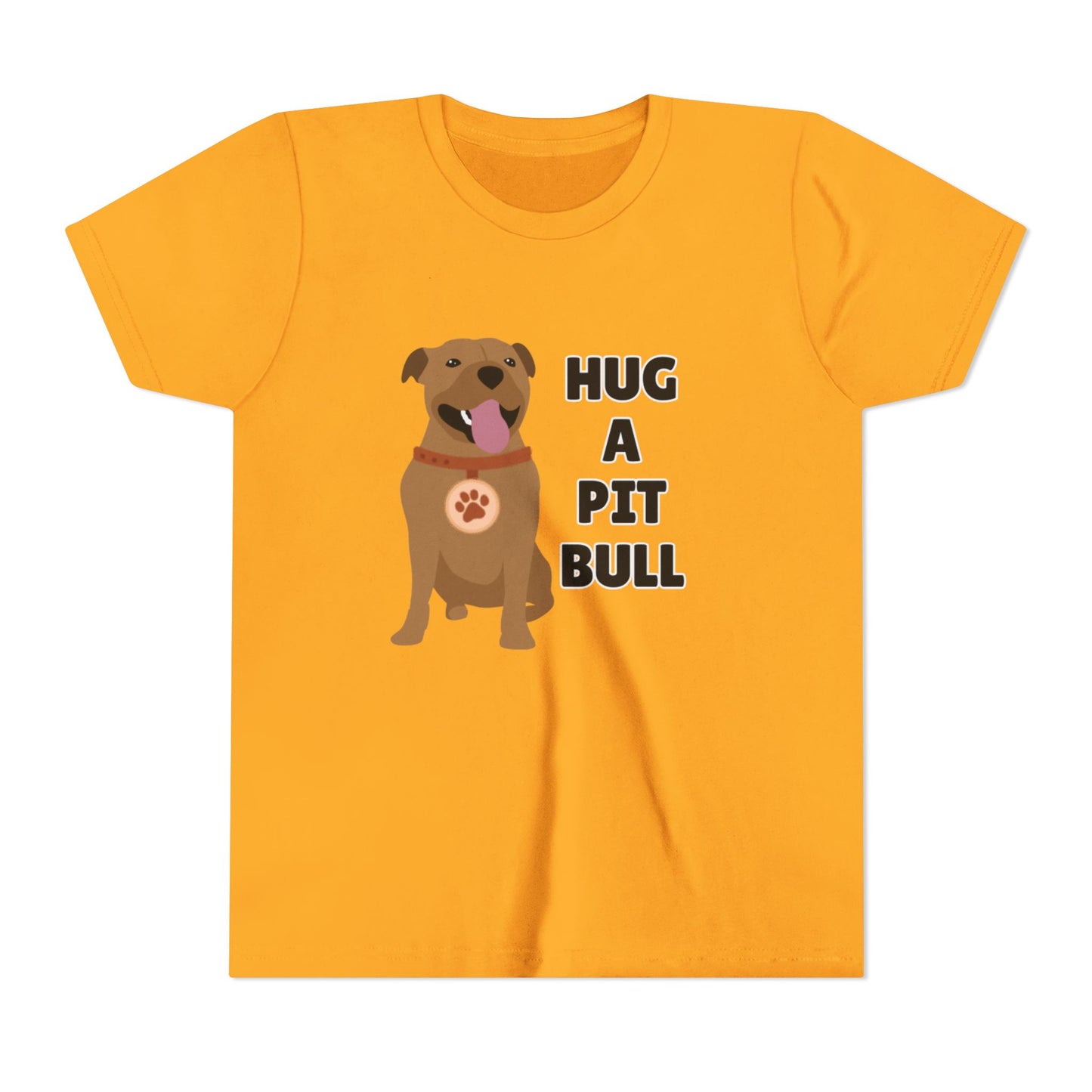 Hug a Pit Bull Youth Tee, Dog Lover Shirt, Kids Animal T-Shirt, Pet Adoption Awareness, Cute Gift, Animal Rescue Apparel