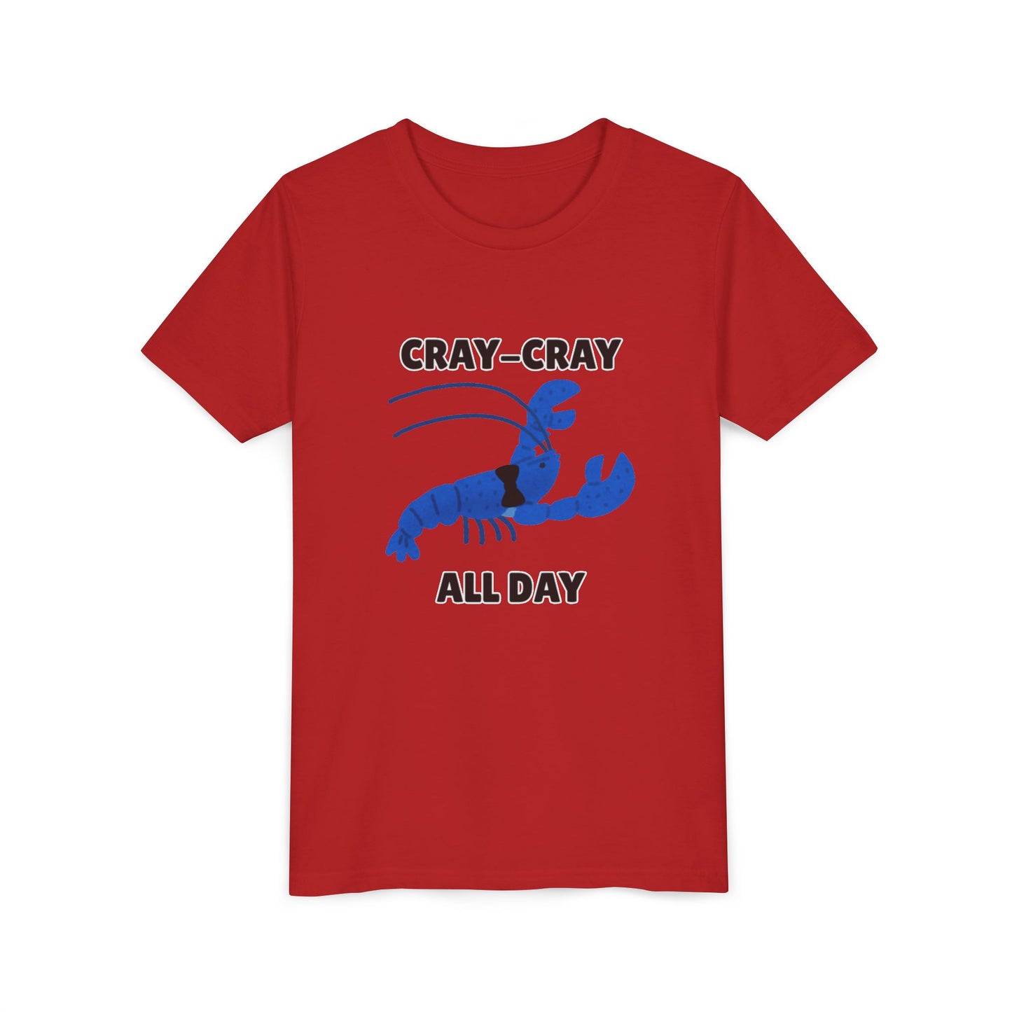 Crayfish Cray-Cray All Day Electric Mini Lobster Youth Tee, Fun Kids Shirt, Summer Outfit