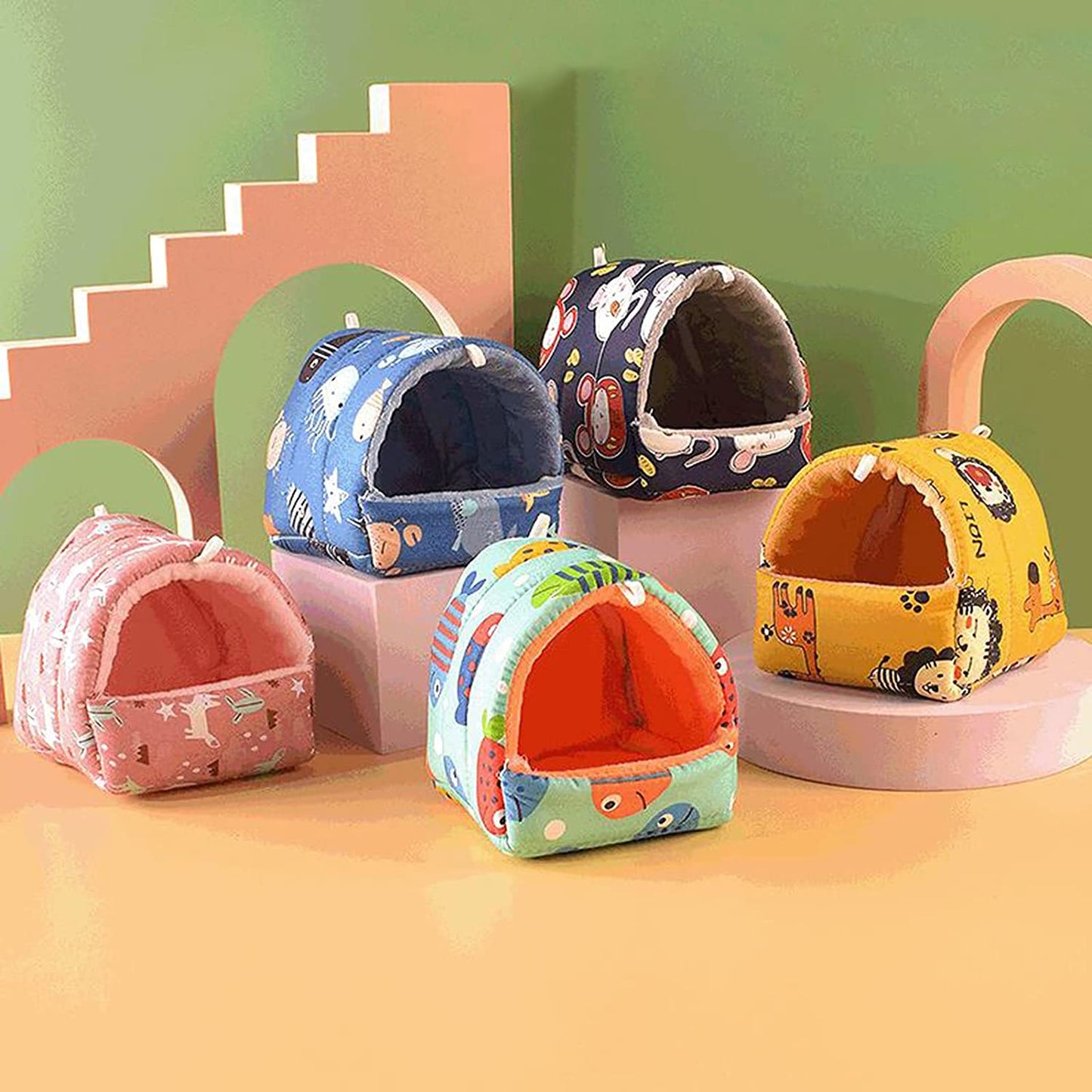 Guinea Pig Bed Cave Cozy Hamster House Hideout Hide House Small Animal Dwarf Rabbits Hedgehog Bearded Dragon Winter Nest Squirrel Hamster Cage Accessories Seaworld L