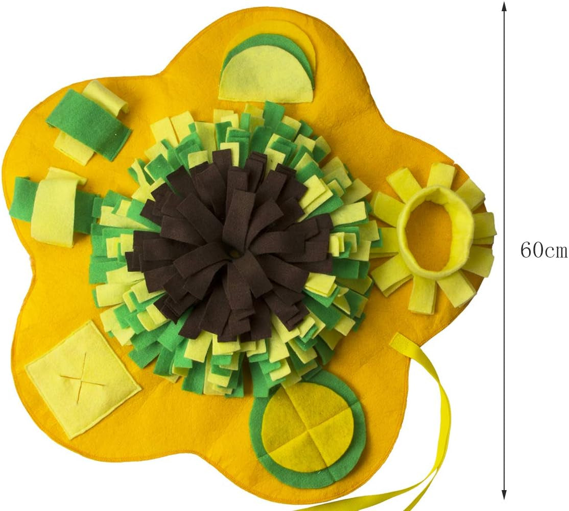 Dog Snuffle Mat for Small Large Dogs, Machine Washable Training Mats Pet, Activity Mat for Foraging Skill, Stress Release (Yellow-Green)
