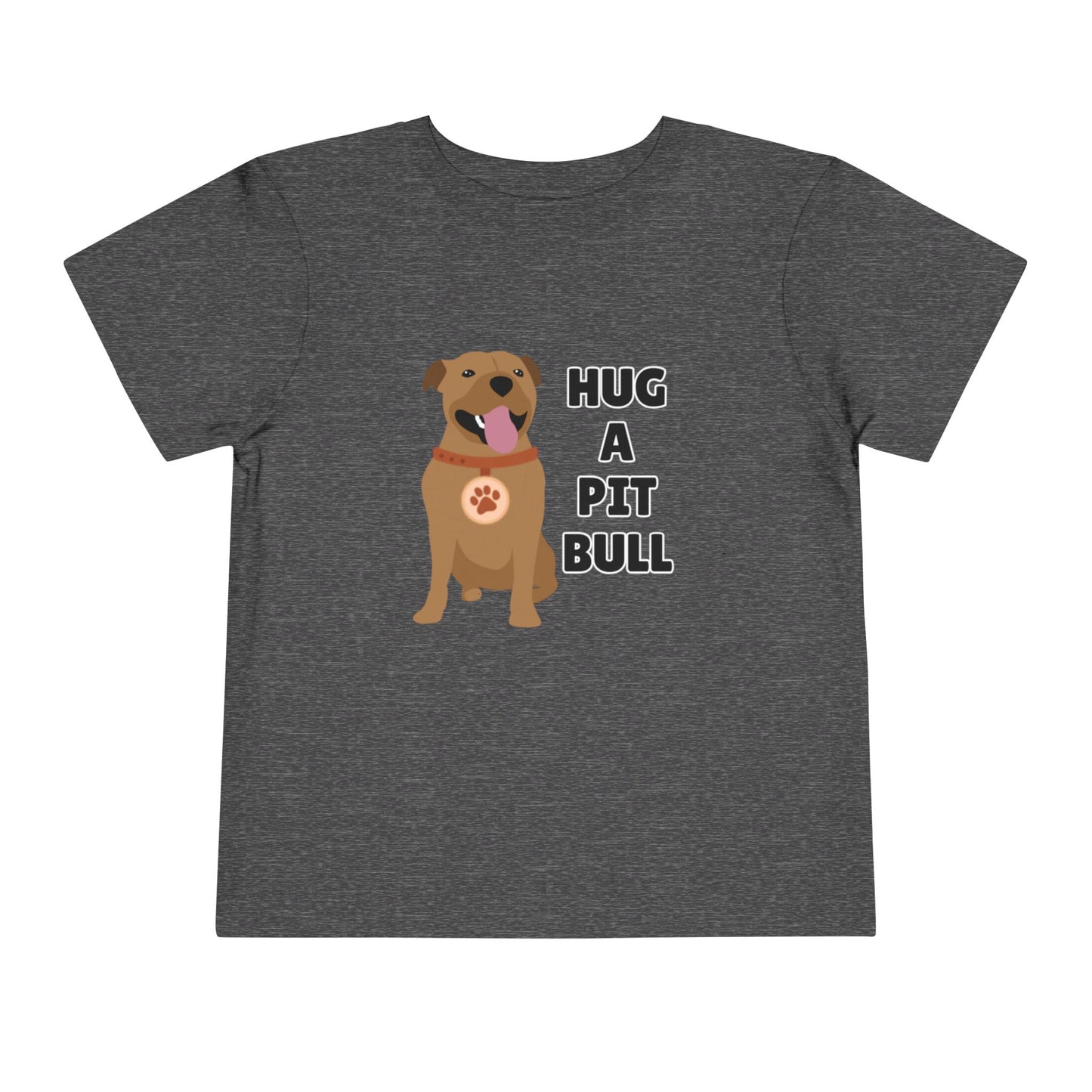 Toddler Sizes: Hug a Pitbull, Animal Rescue, Animal Adoption, Pit Bull Love Tee - Cute Short Sleeve Shirt for Kids, Animal Lovers Gift, Dog Lover Apparel, Playful Toddler Outfit, Funny Pet Tee