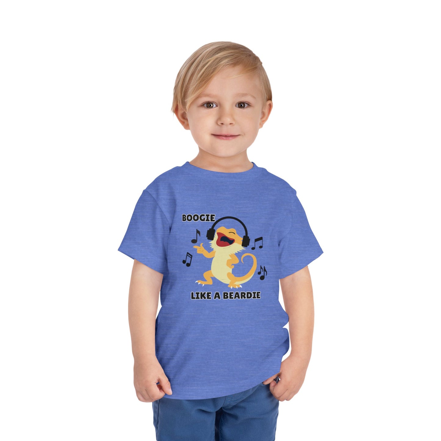 Toddler Sizes: Boogie like a Beardie Bearded Dragon Music Tee - Boogie Like A Beardie, Fun Kids T-Shirt, Playful Party Wear, Gift for Little Ones, Cute Summer Outfit