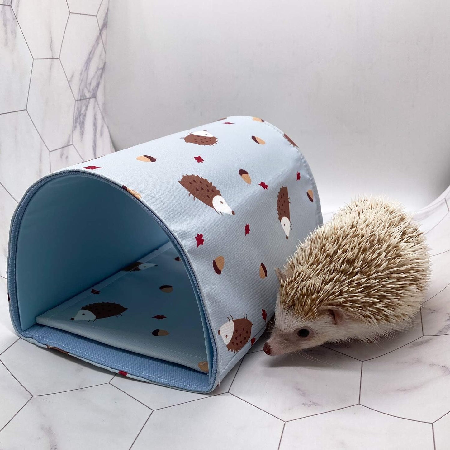 Handmade Sleeping Hideout Cave Tunnel for Baby Chinchillas/Mice/Gerbil Rats/Chinchilla/Squirrel/Guinea Pigs/Hedgehog/Dwarf Rabbit and Other Small Animal Beds (Blue)