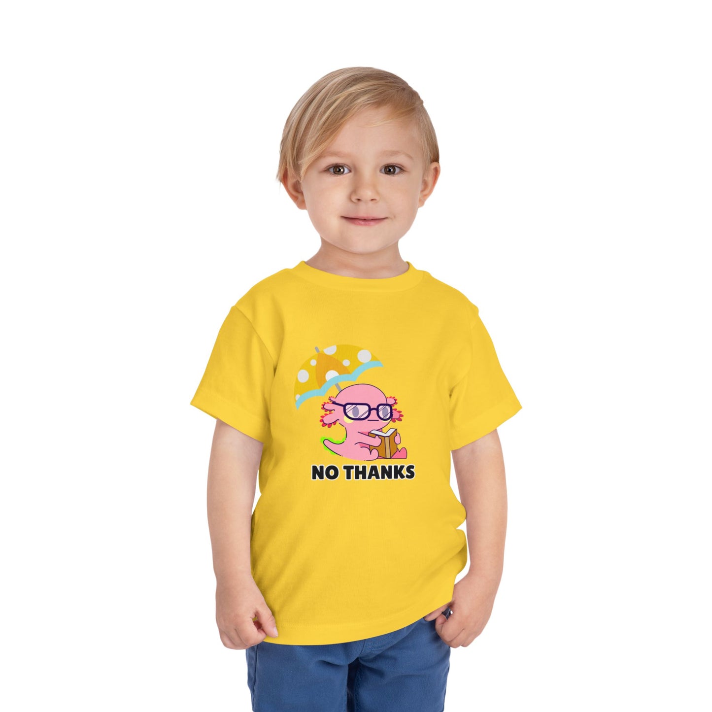 Toddler Sizes: Axolotl "No Thanks" Umbrella T-Shirt, Playful Toddler Tee - 'No Thanks' | Cute Kids Shirt, Funny Toddler Gift, Summer T-Shirt, Casual Wear, Kid's Clothing
