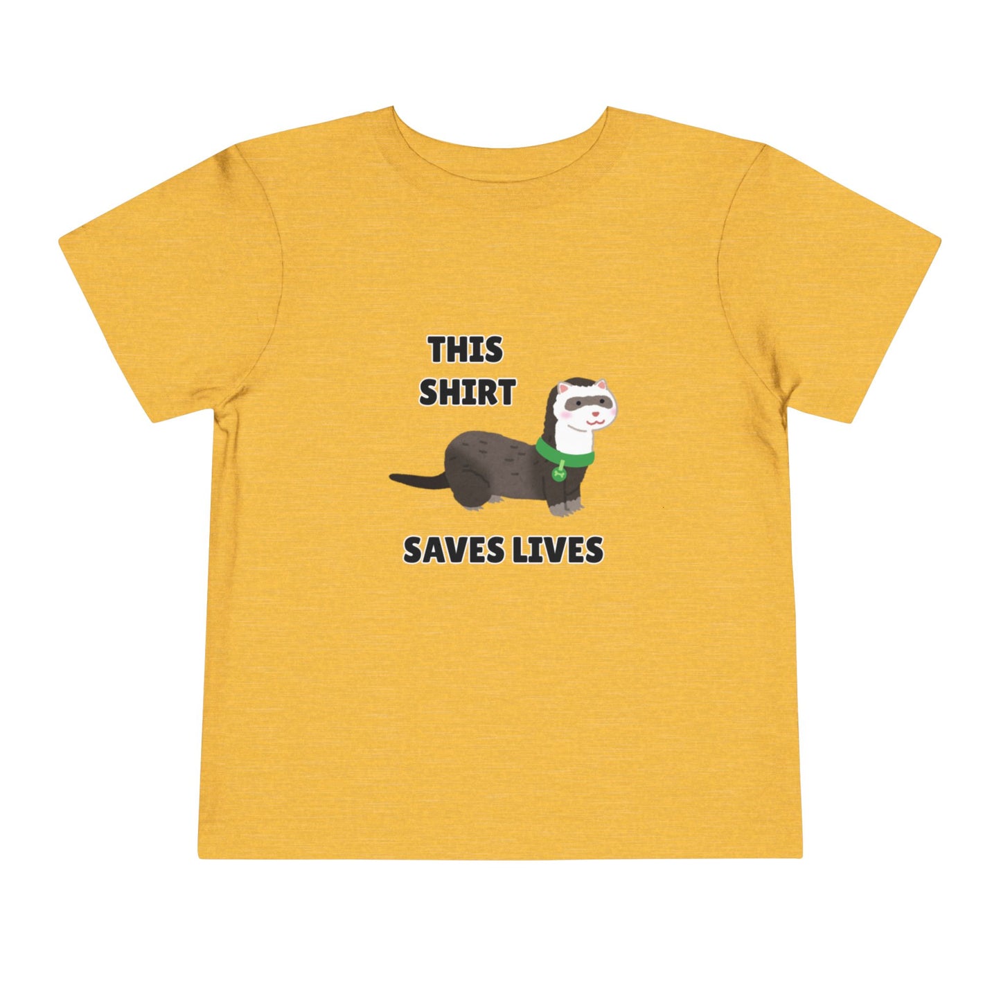 Toddler Sizes: This shirt Saves Lives Tee with Fun Ferret Design - Cute Short Sleeve Shirt, Animal Rescue, Animal Adoption, Kids Apparel, Gift for Animal Lovers, Playtime Wear