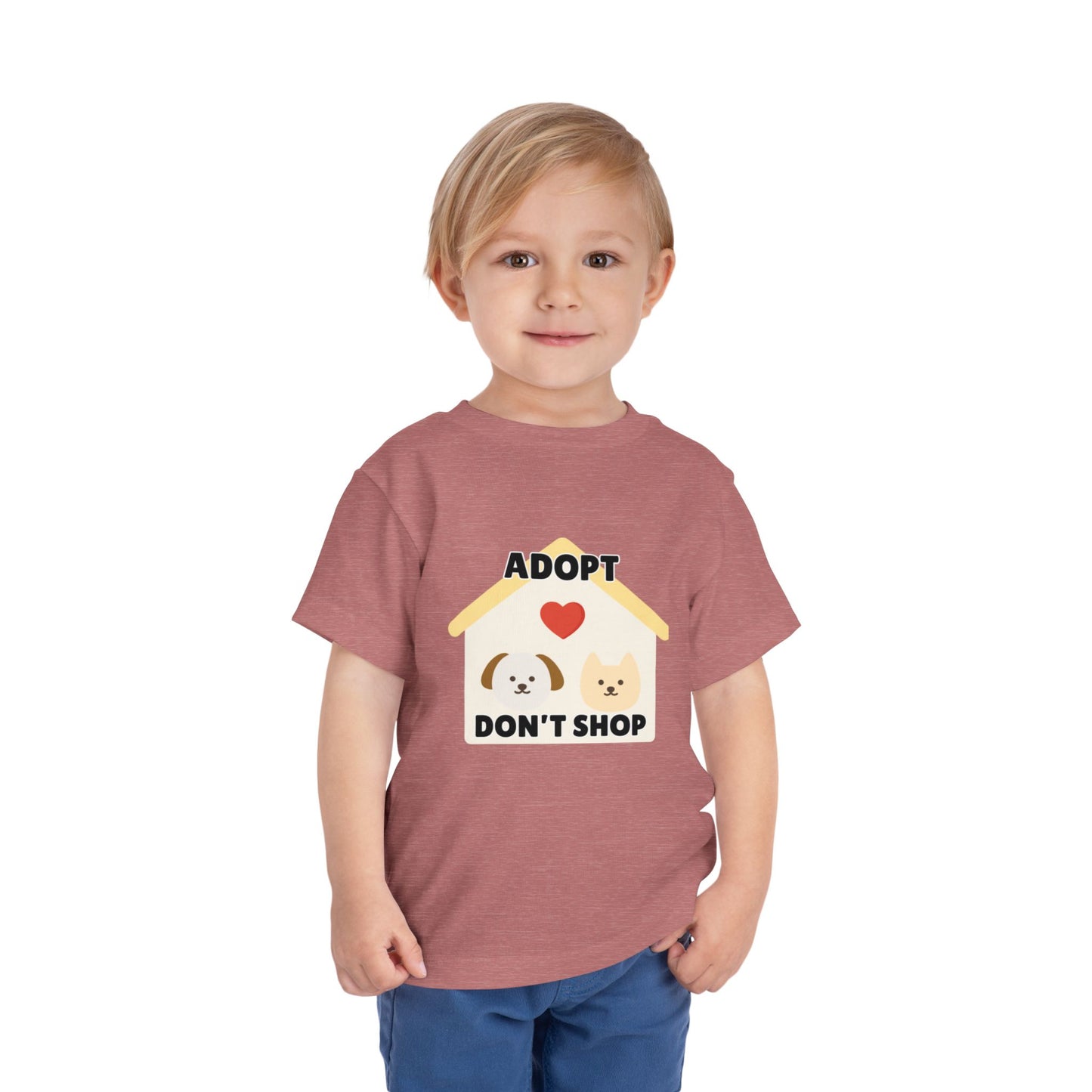 Toddler Sizes: Adopt Don't Shop Toddler Tee, Animal Rescue, Cute Animal Lover Shirt, Kids Apparel, Pet Adoption Awareness, Gift for Animal Lovers