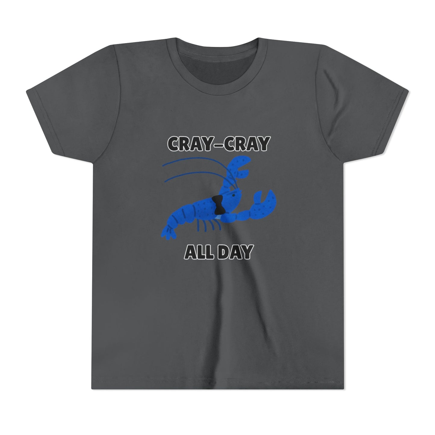 Crayfish Cray-Cray All Day Electric Mini Lobster Youth Tee, Fun Kids Shirt, Summer Outfit