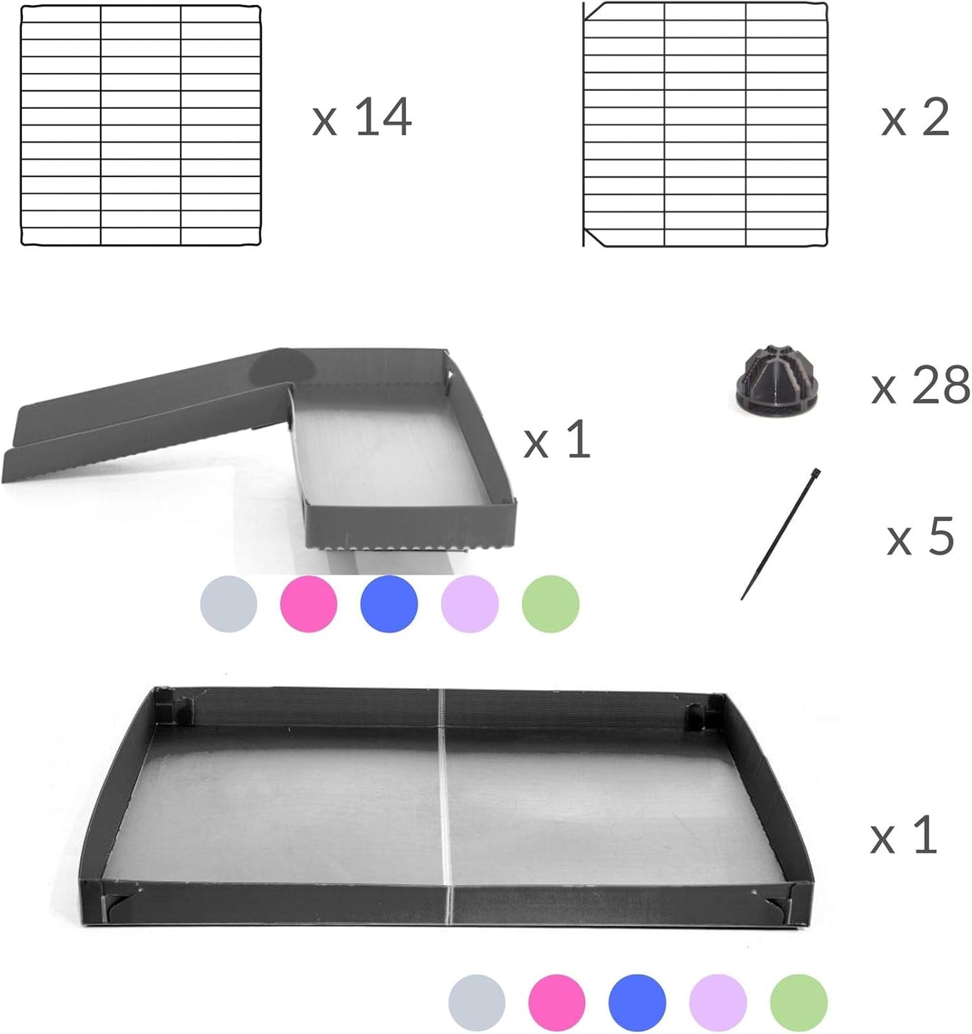 C&C Cage for Guinea Pig 4X2 with Loft & Ramp by - Gray Coroplast